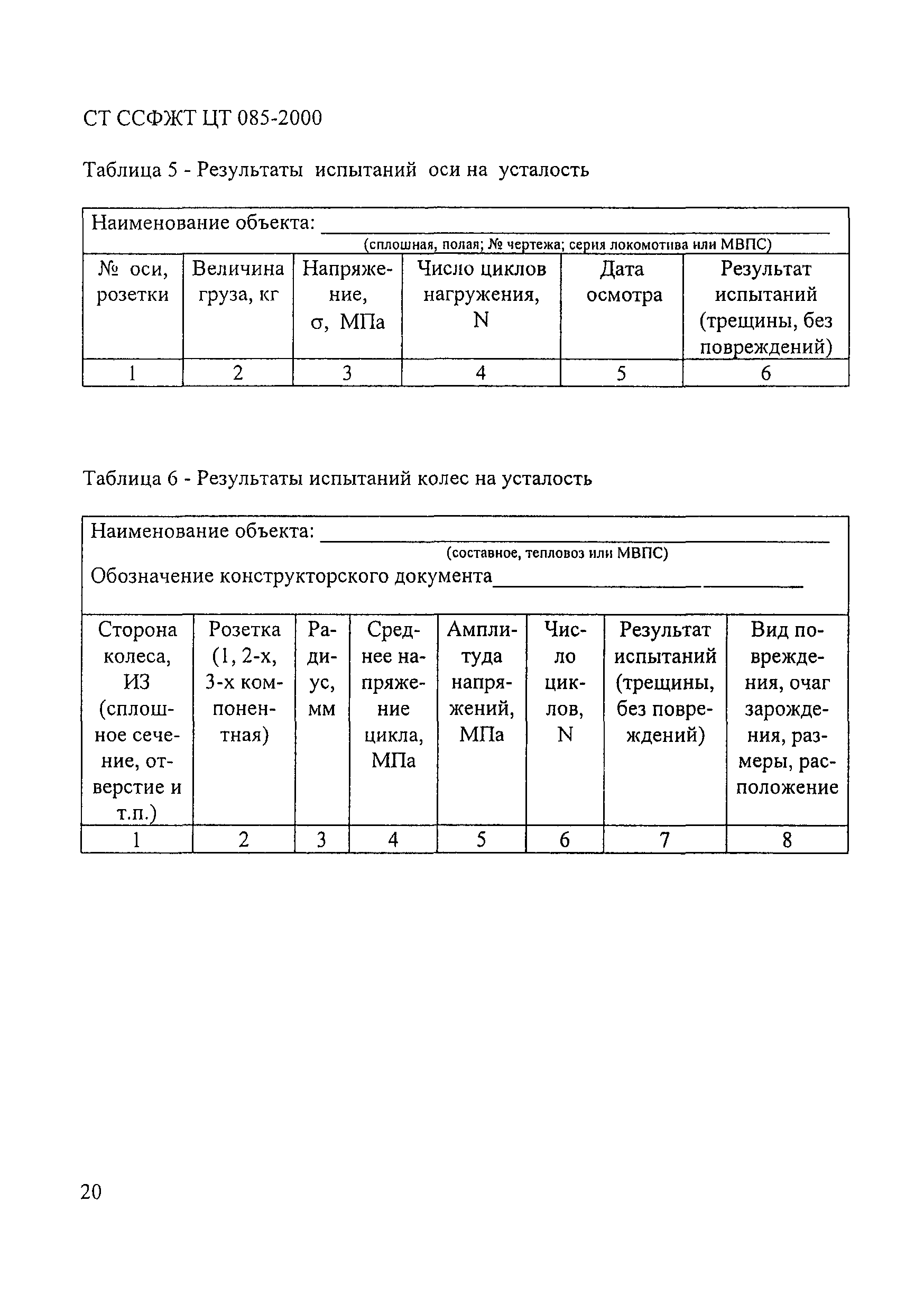 СТ ССФЖТ ЦТ 085-2000