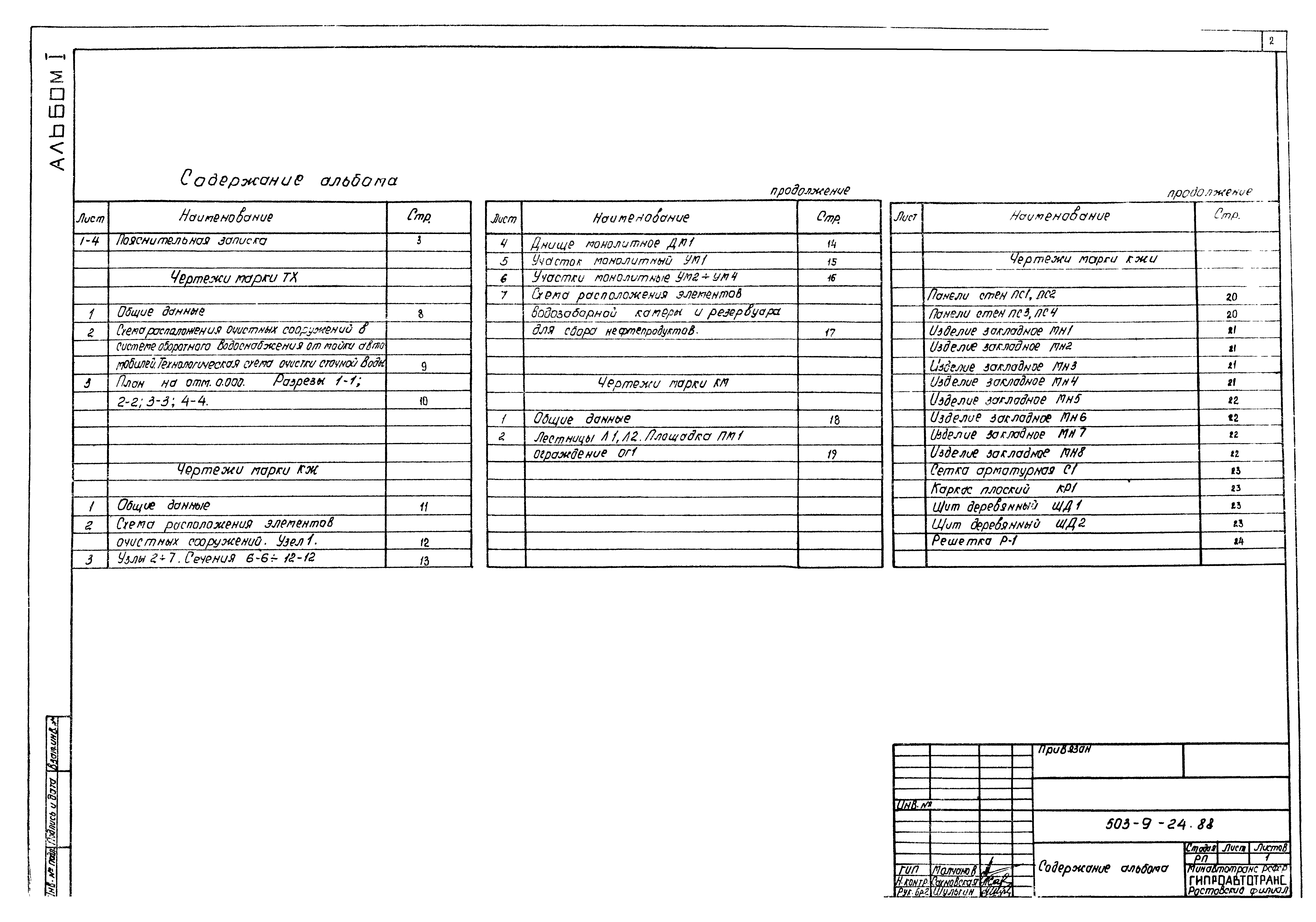 Типовой проект 503-9-24.88