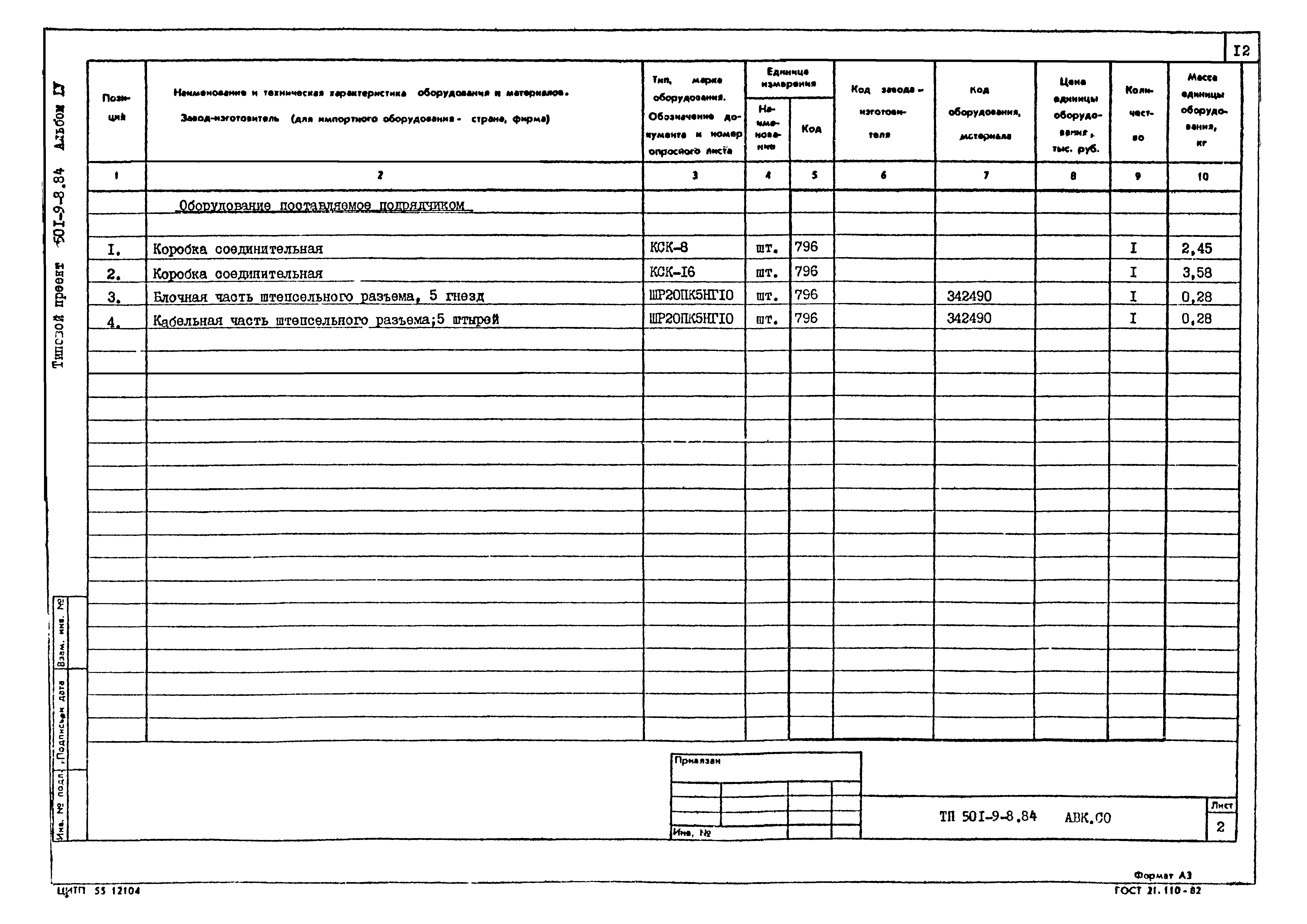 Типовой проект 501-9-8.84