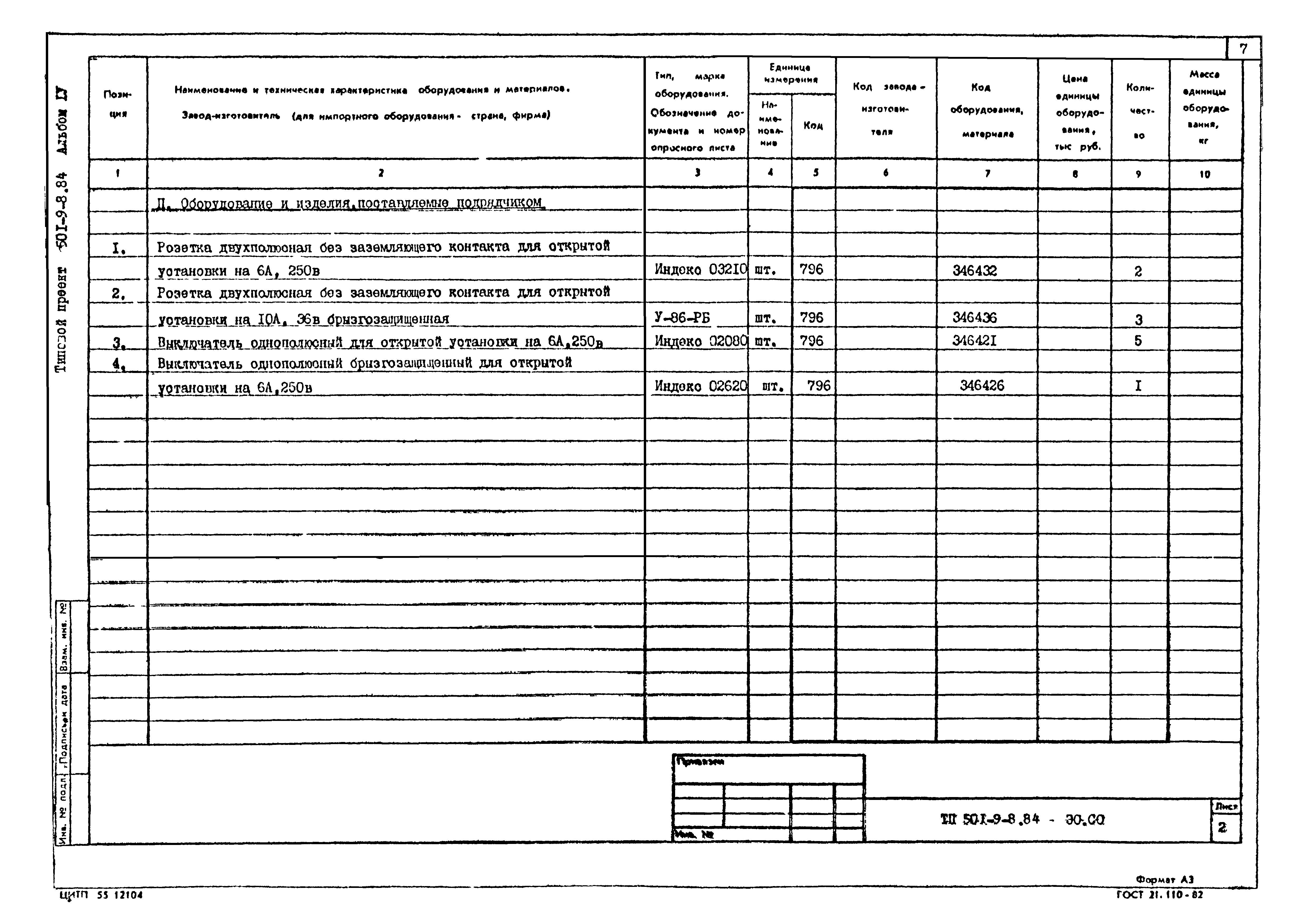 Типовой проект 501-9-8.84