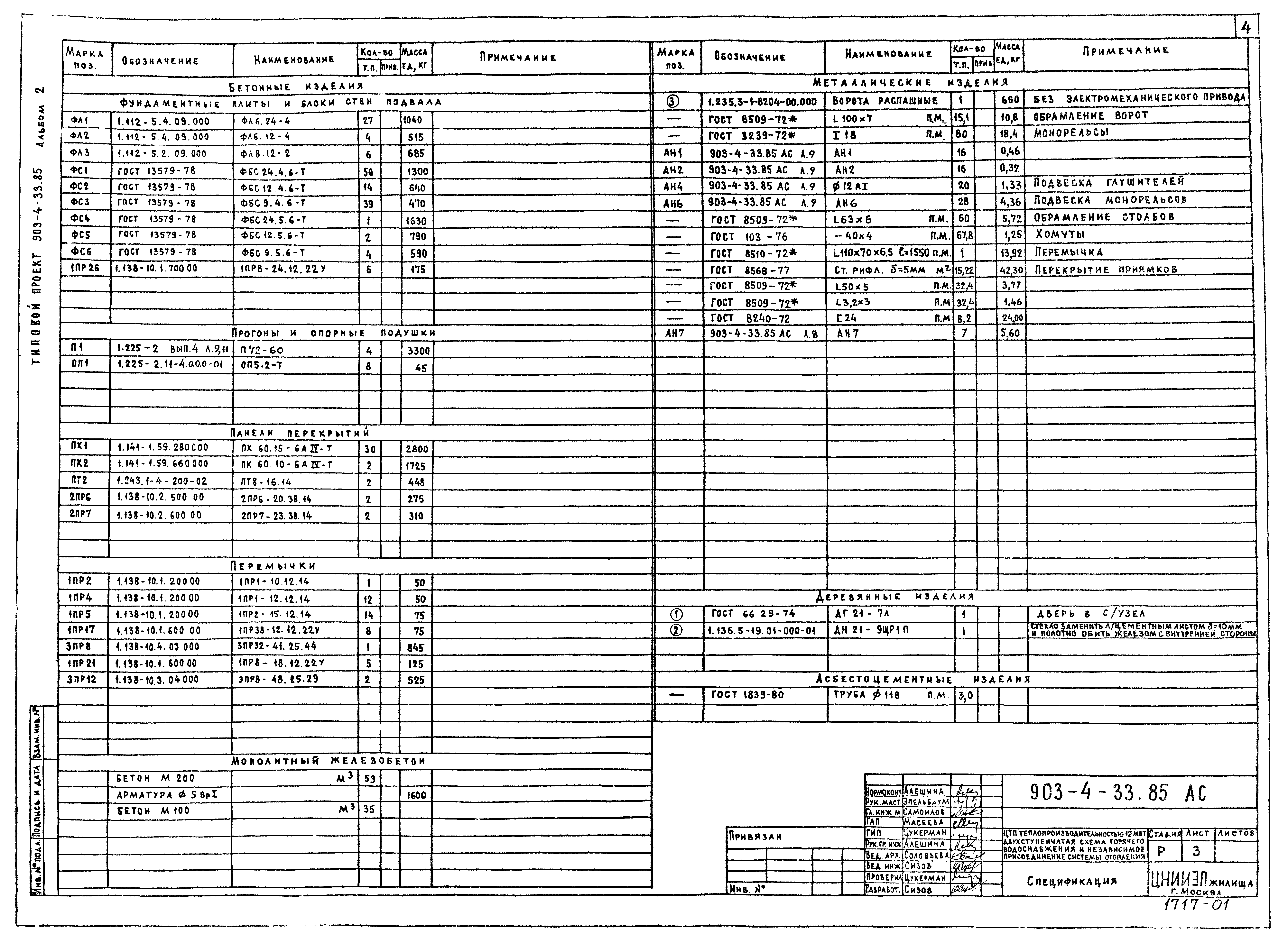 Типовой проект 903-4-33.85