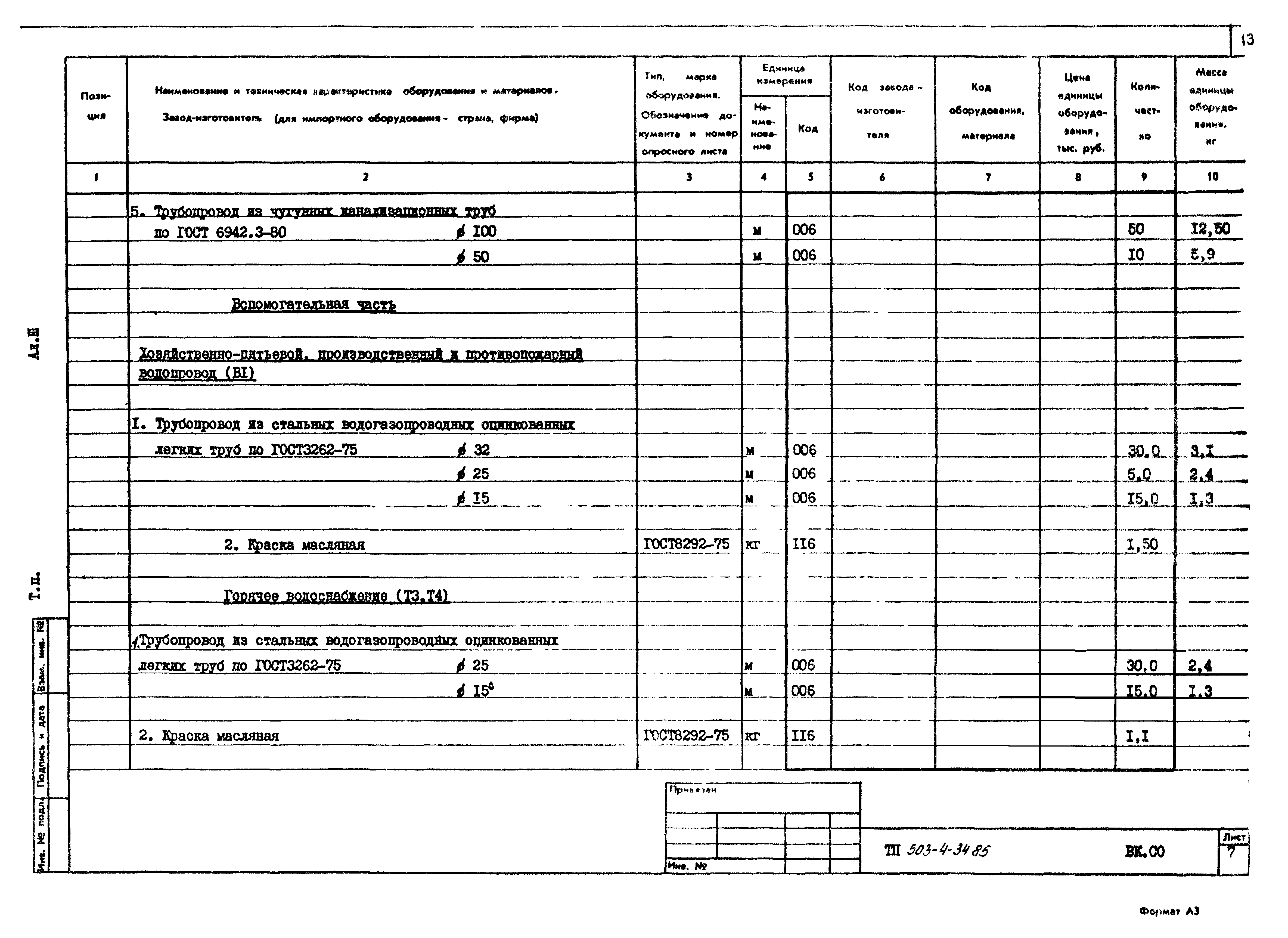 Типовой проект 503-4-34.85