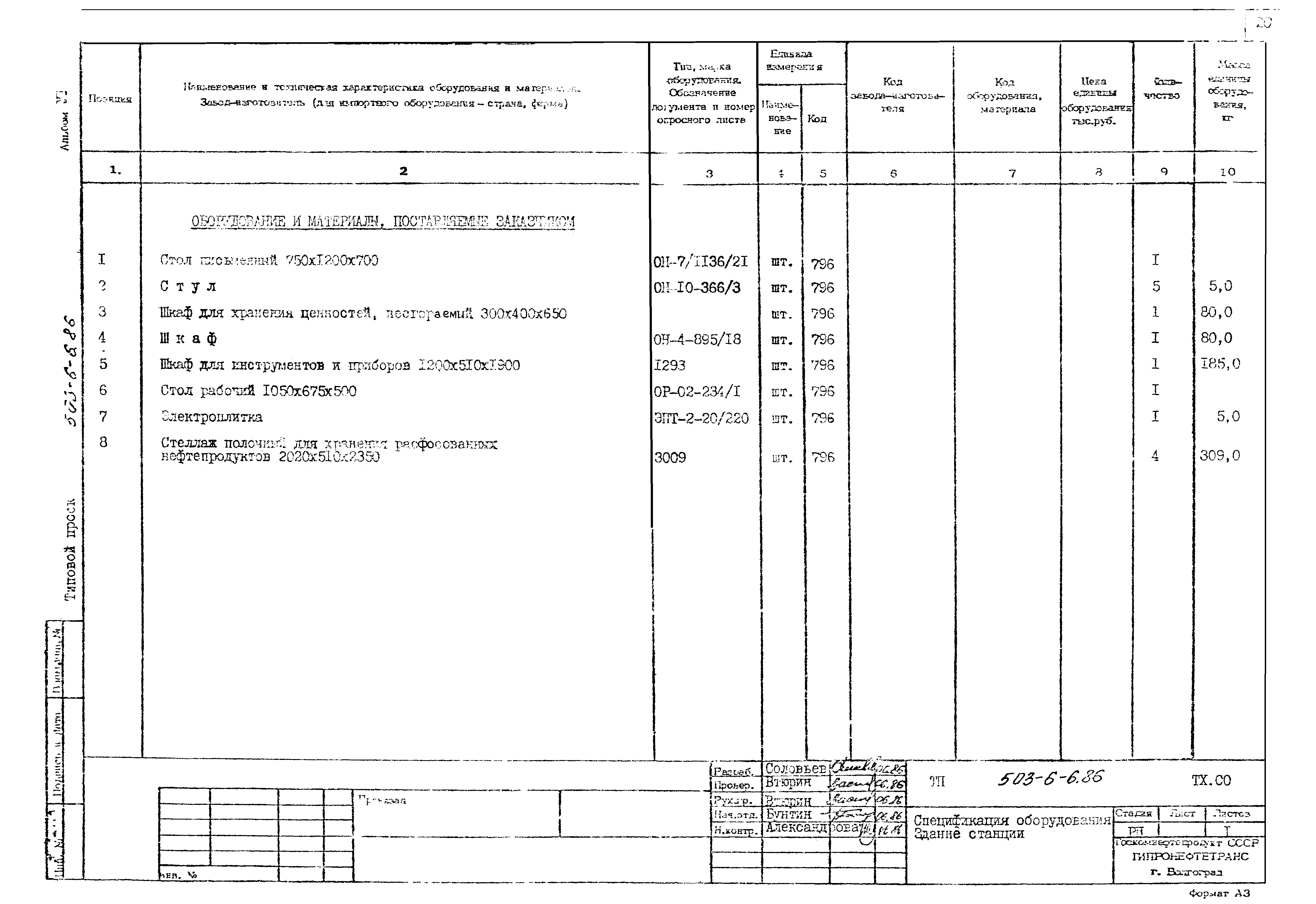 Типовой проект 503-6-6.86