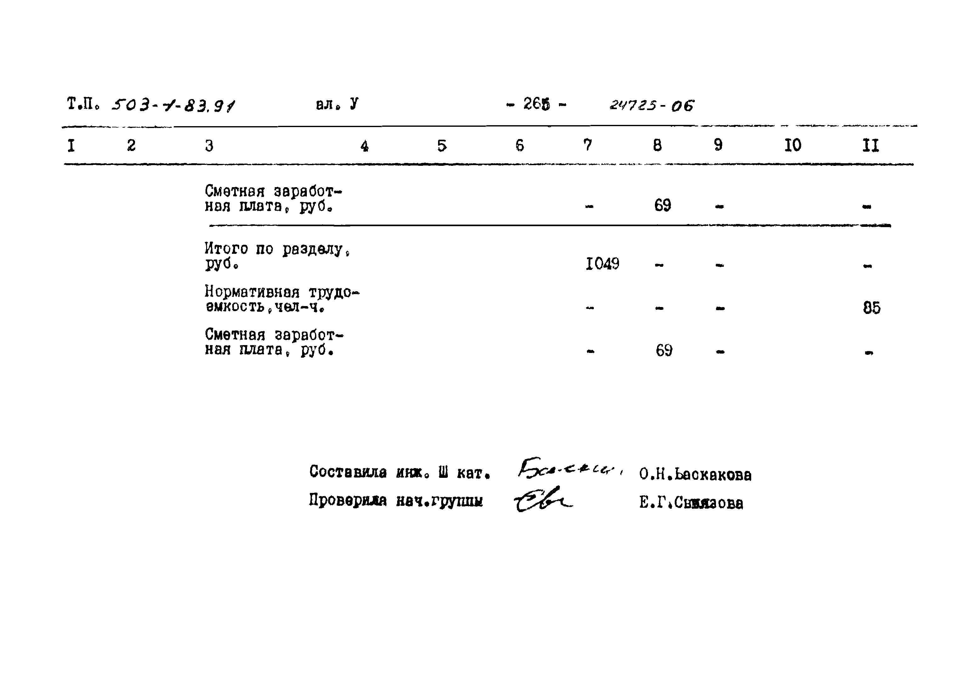 Типовой проект 503-1-83.91