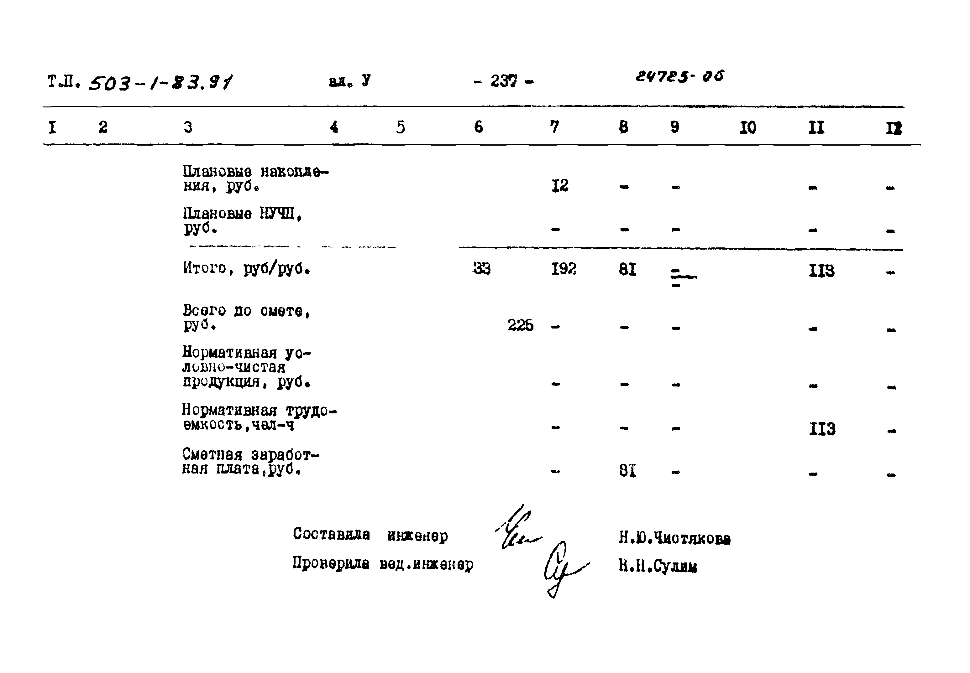 Типовой проект 503-1-83.91
