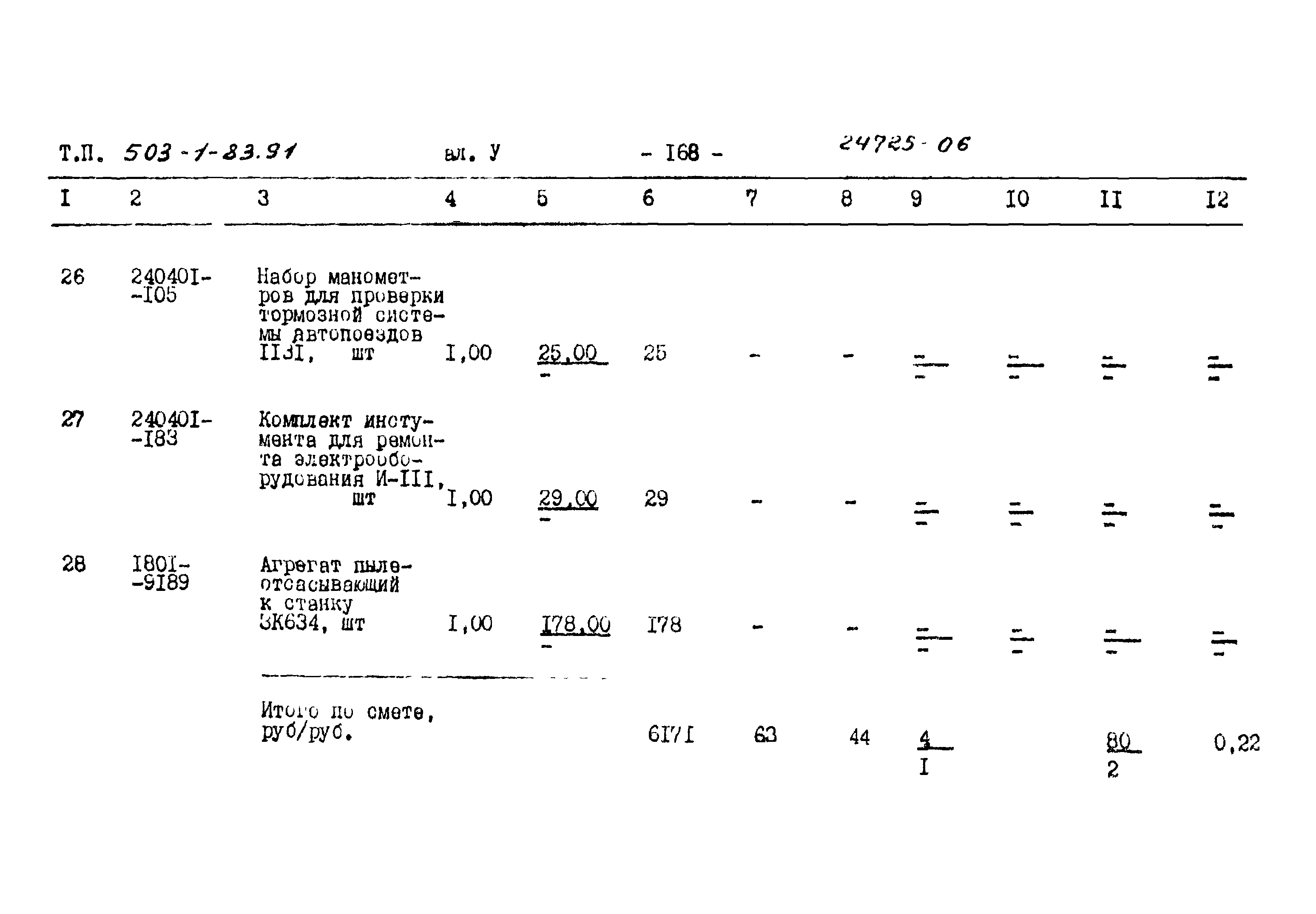 Типовой проект 503-1-83.91