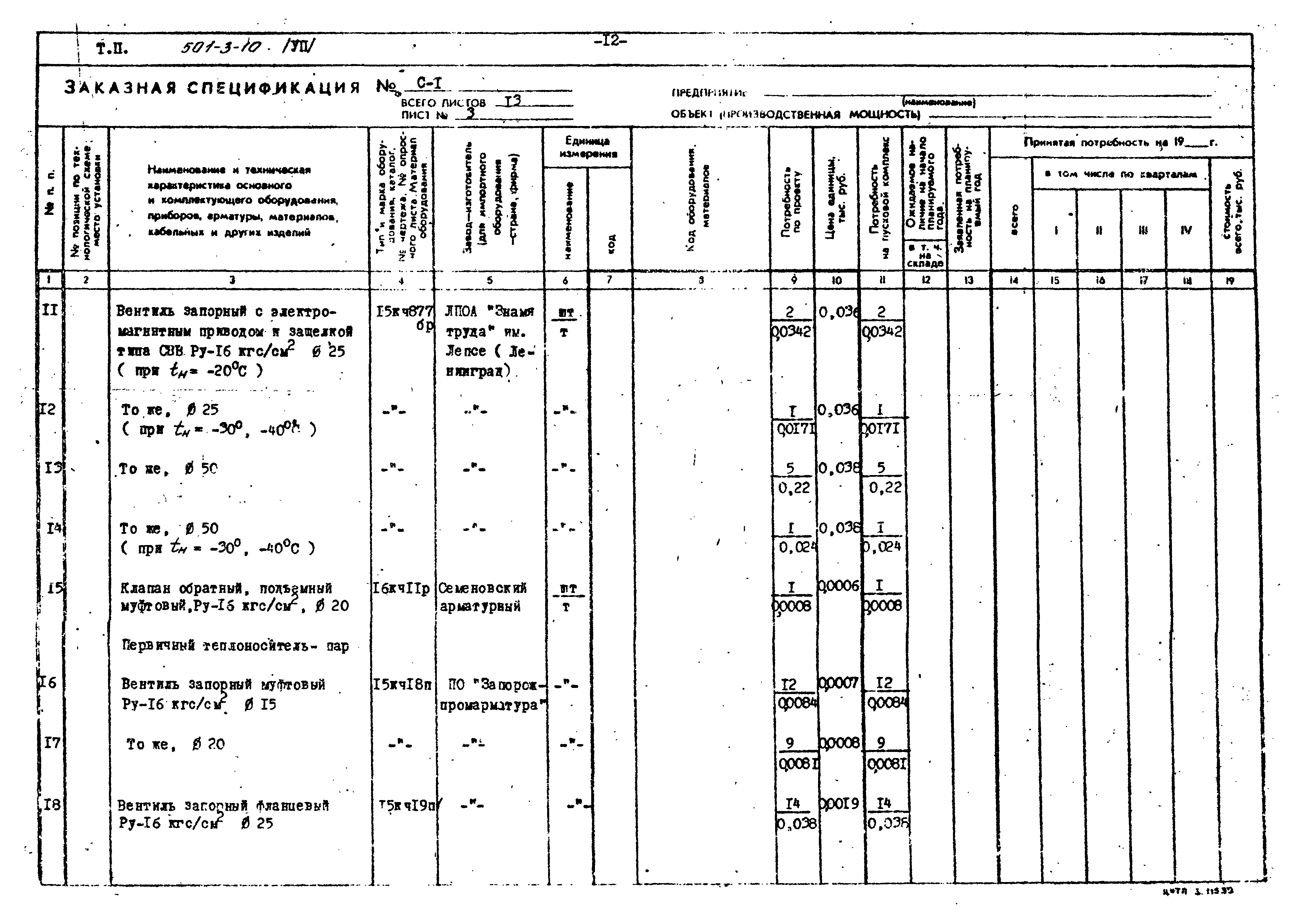 Типовой проект 501-3-10