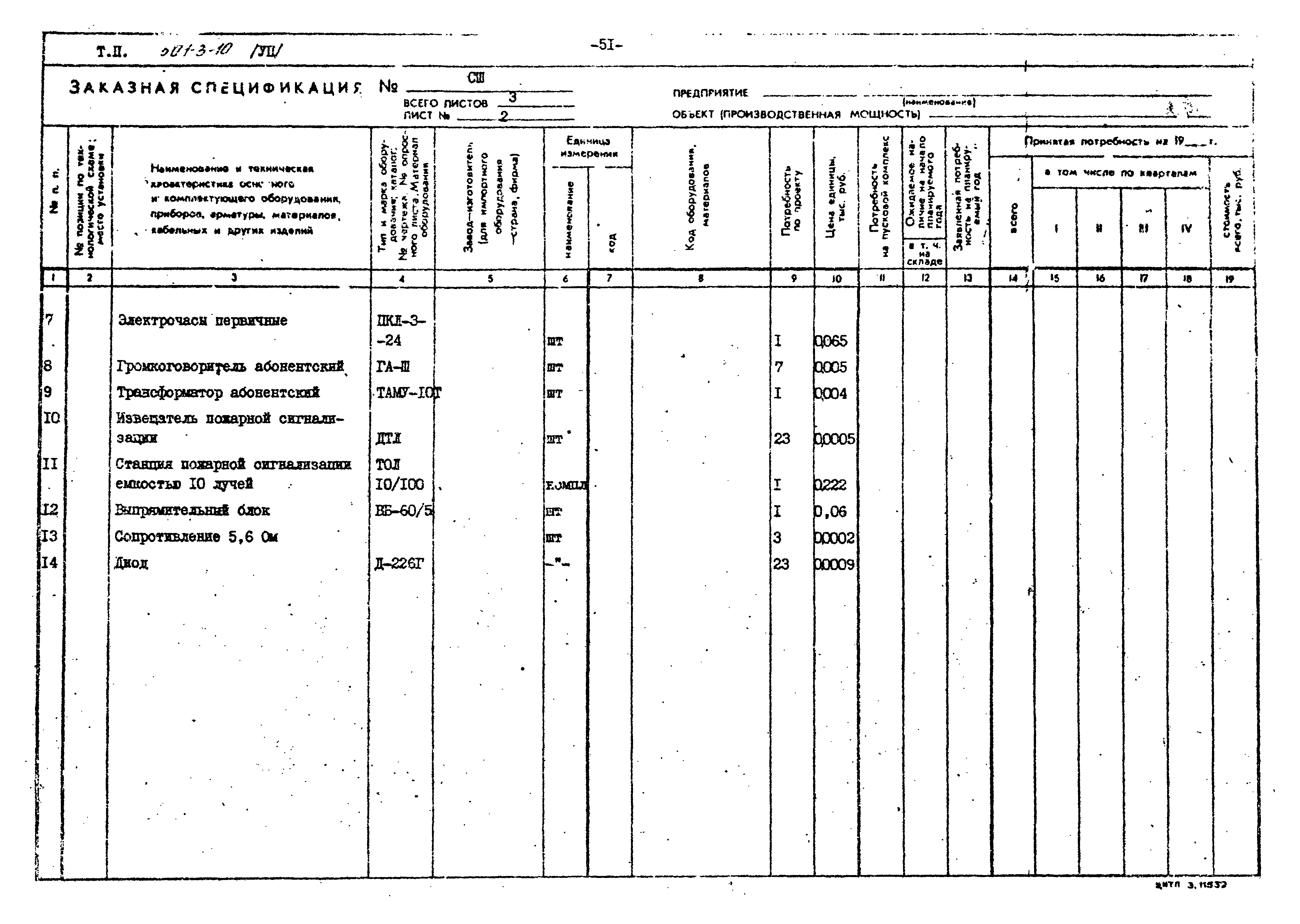 Типовой проект 501-3-10