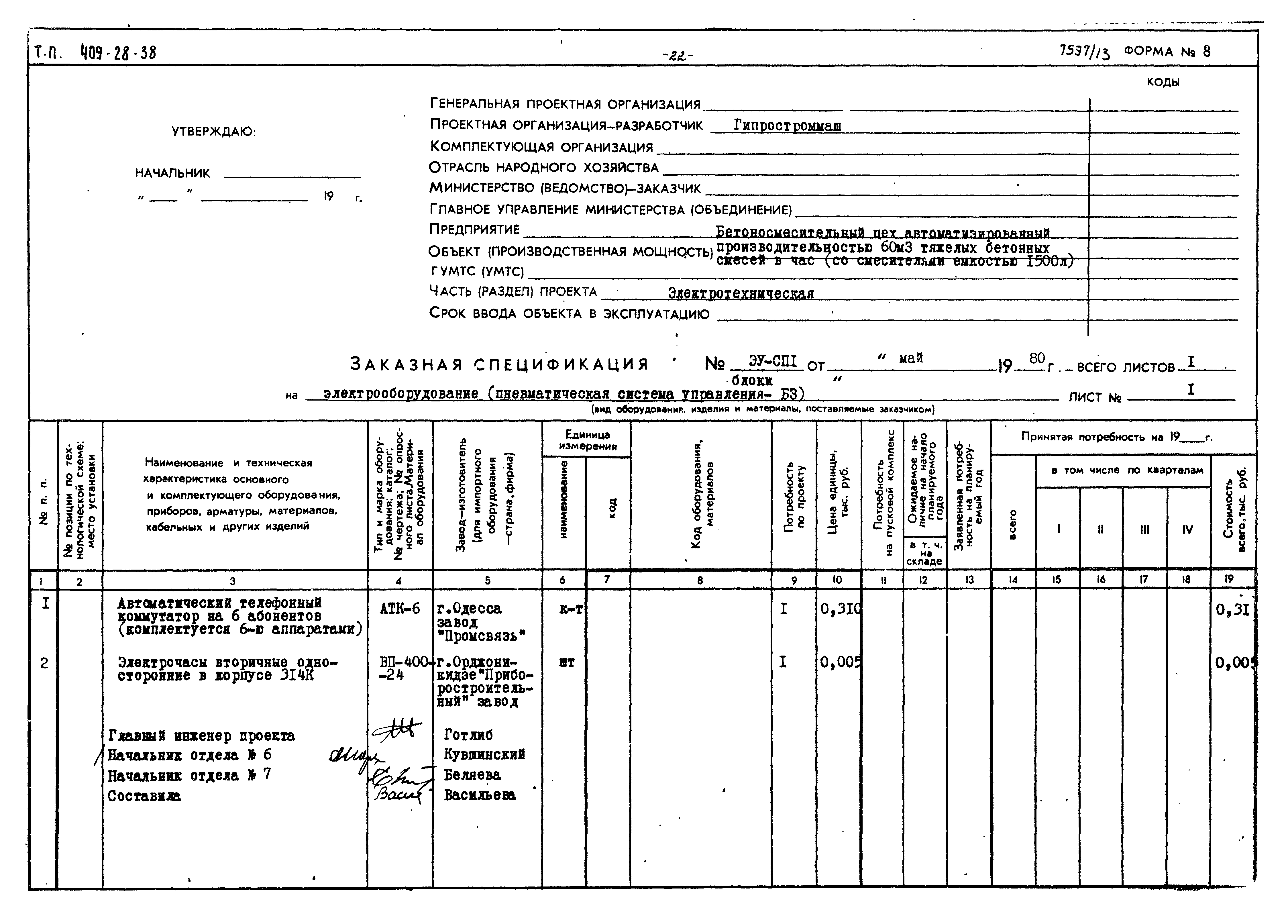 Типовой проект 409-28-38