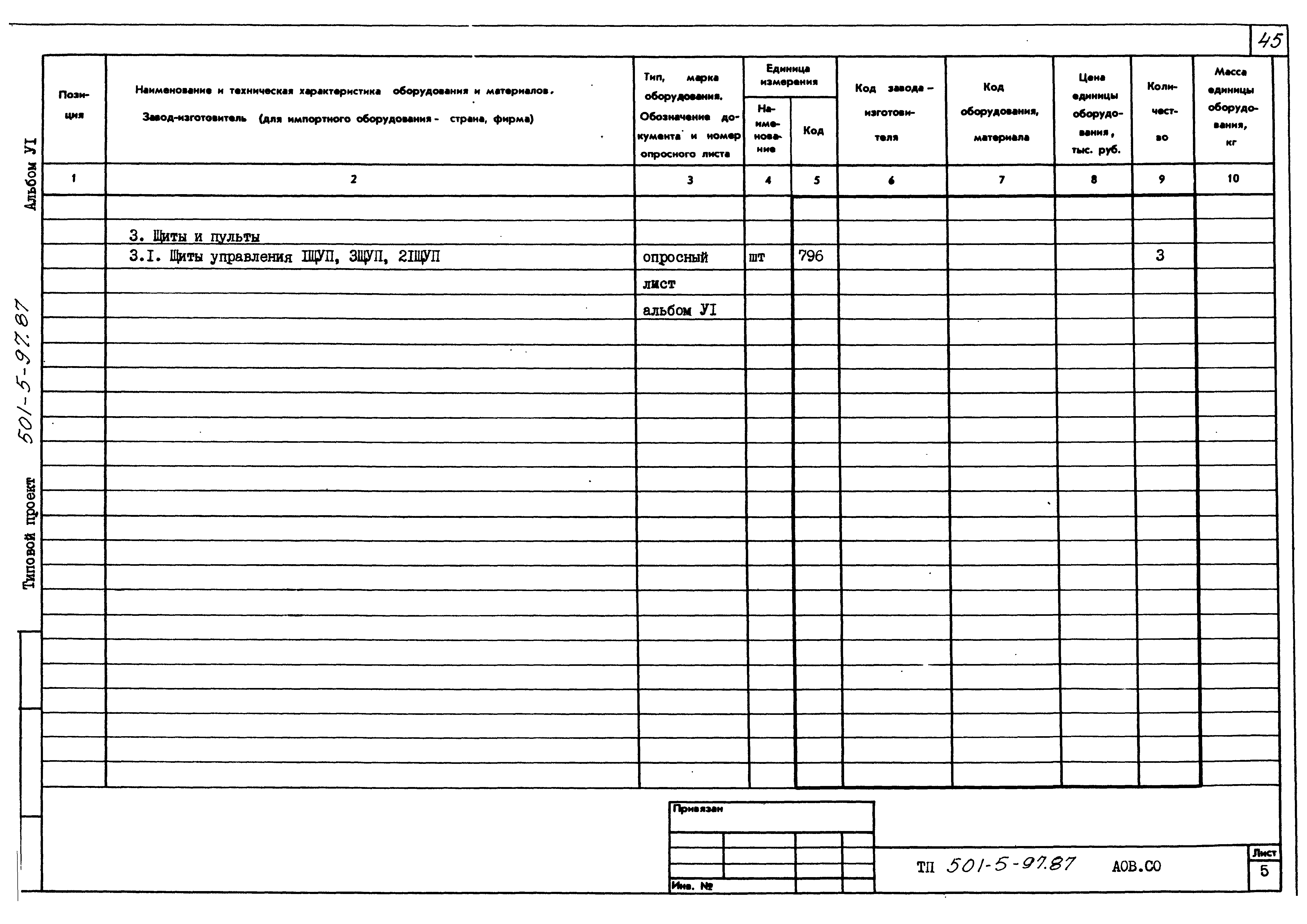 Типовой проект 501-5-97.87