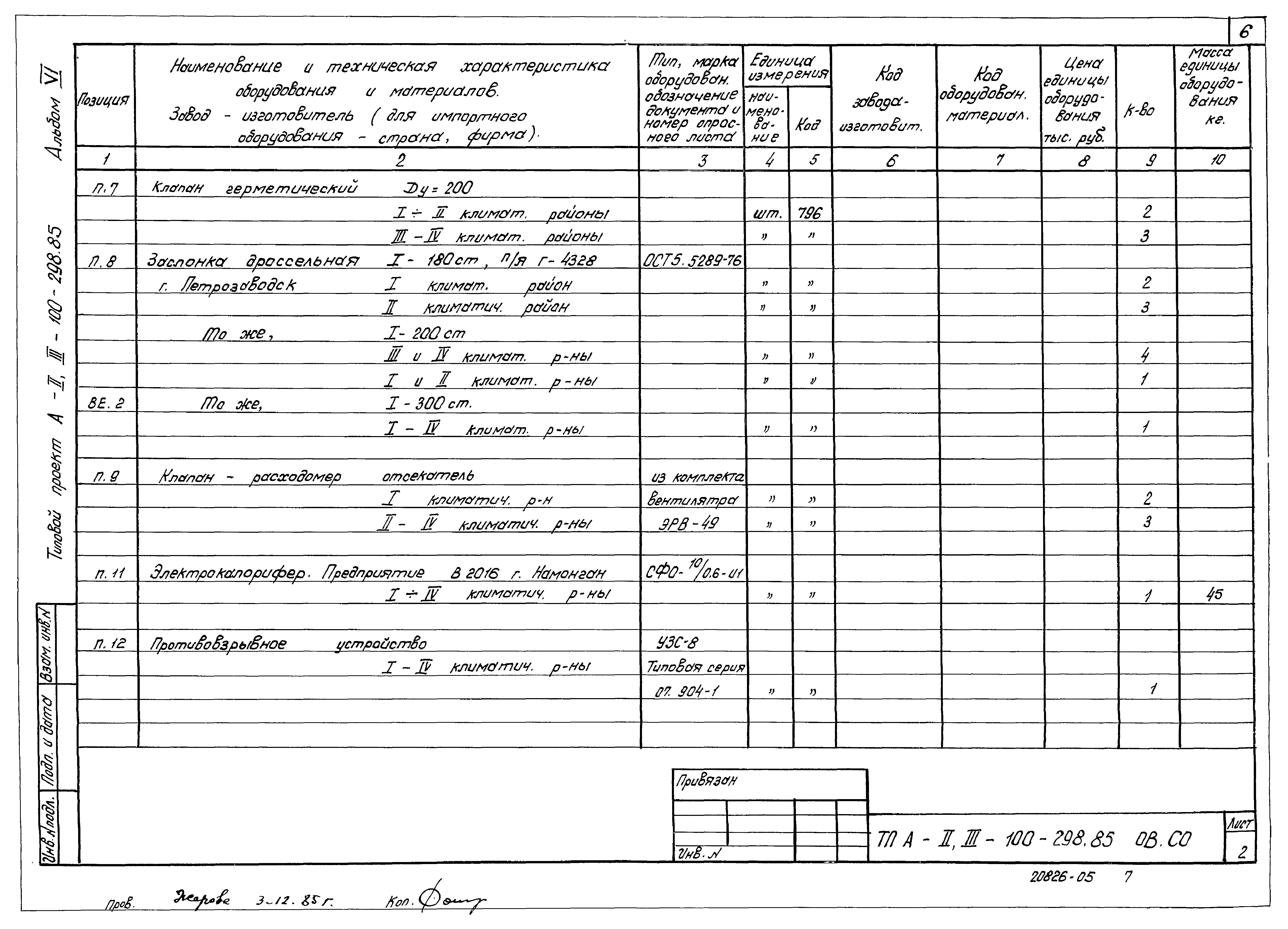 Типовой проект А-II,III-100-298.85