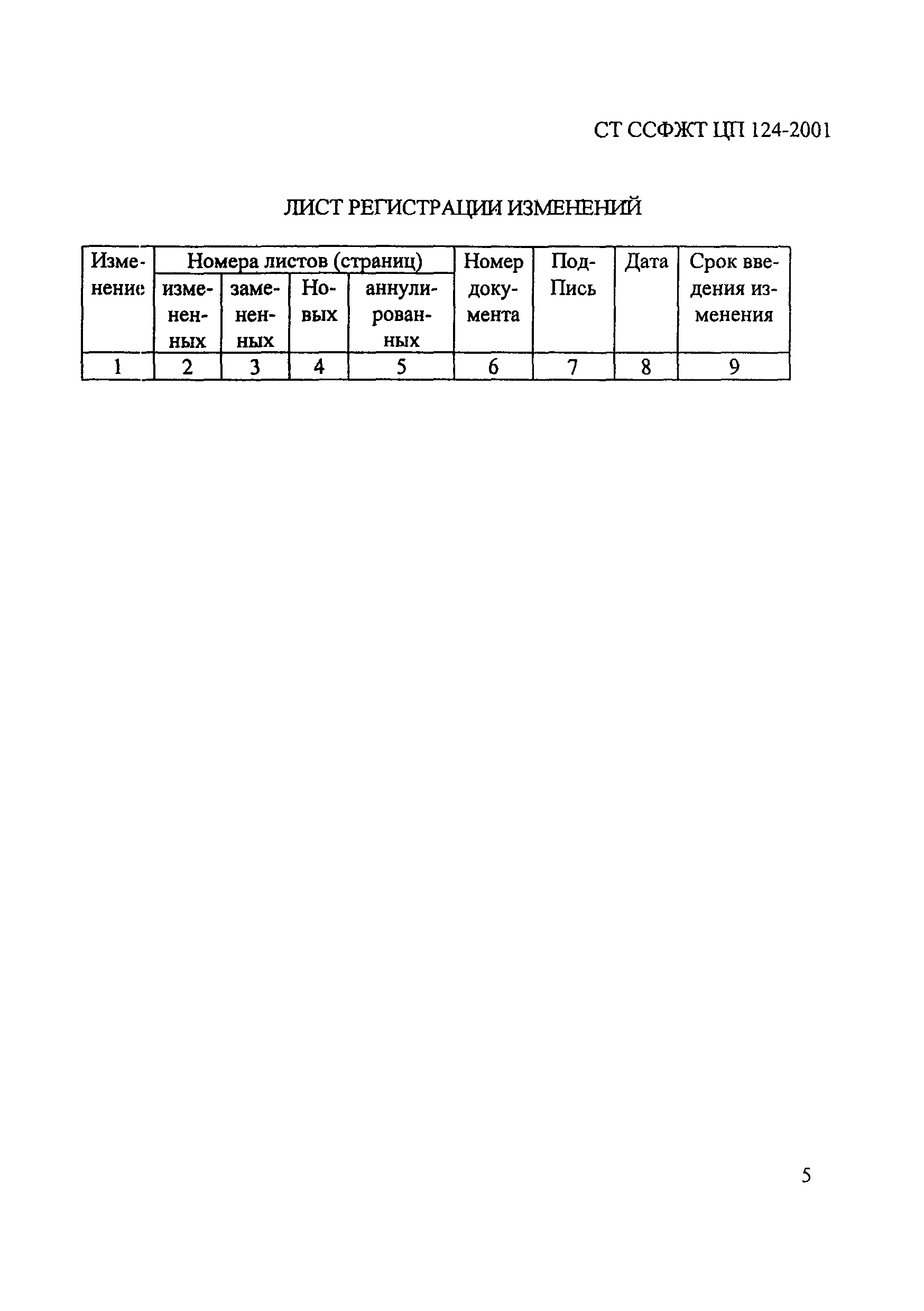 СТ ССФЖТ ЦП 124-2001