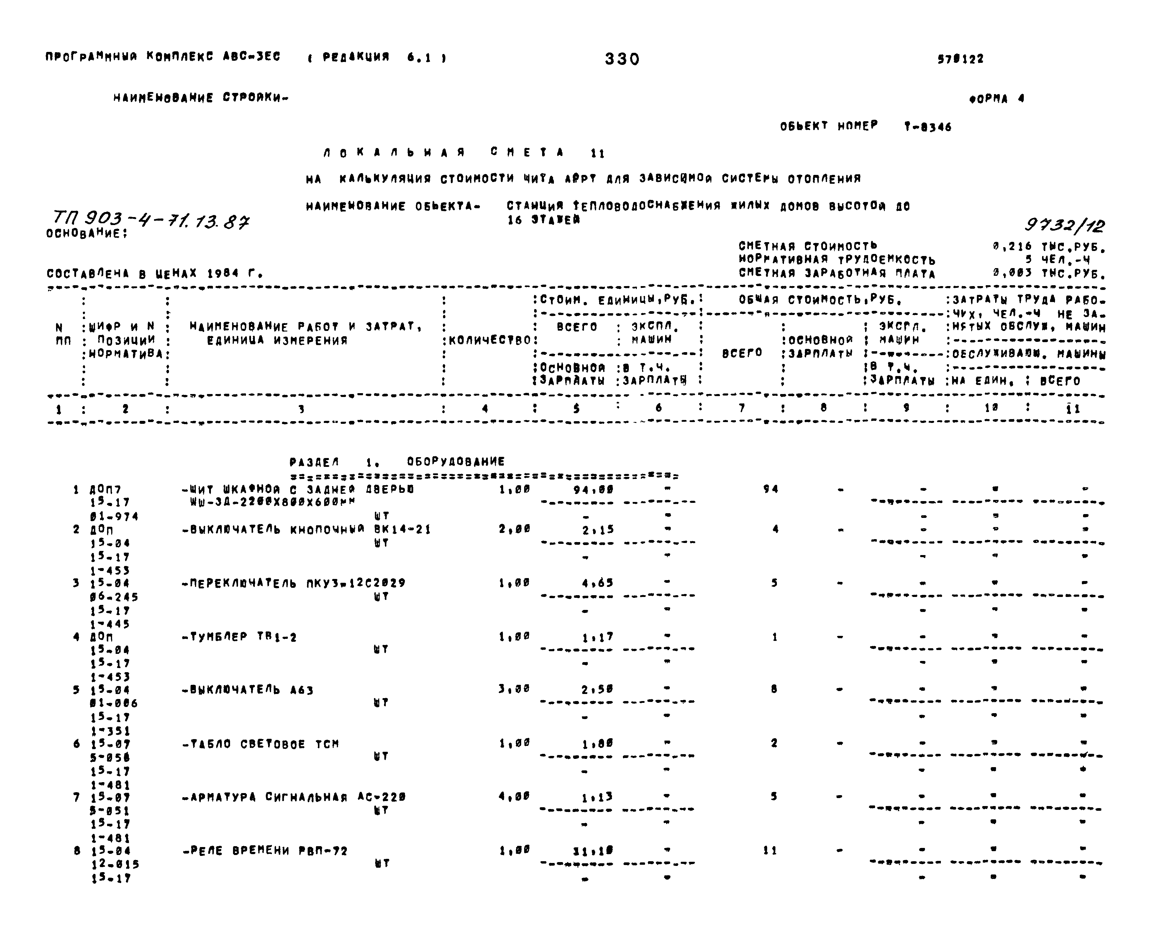 Типовой проект 903-4-71.13.87