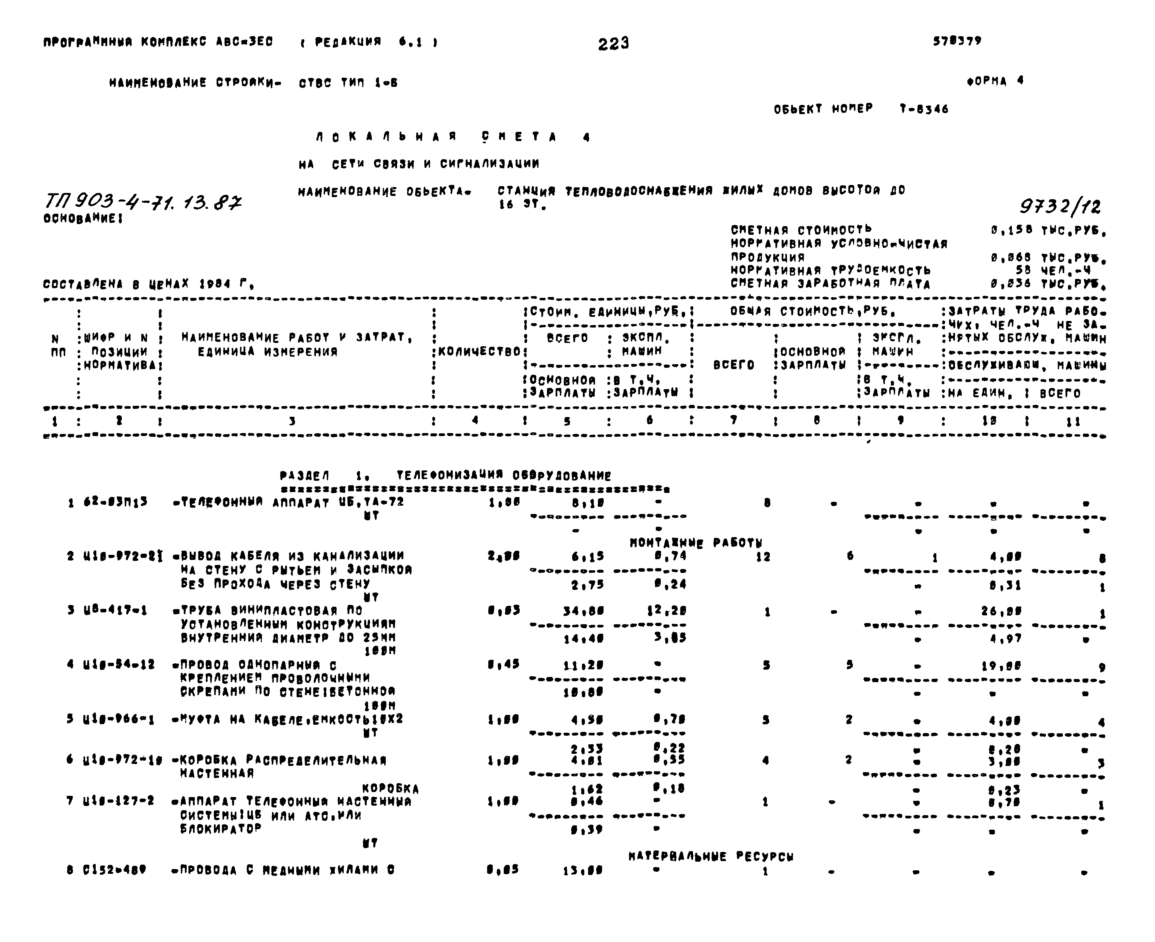 Типовой проект 903-4-71.13.87