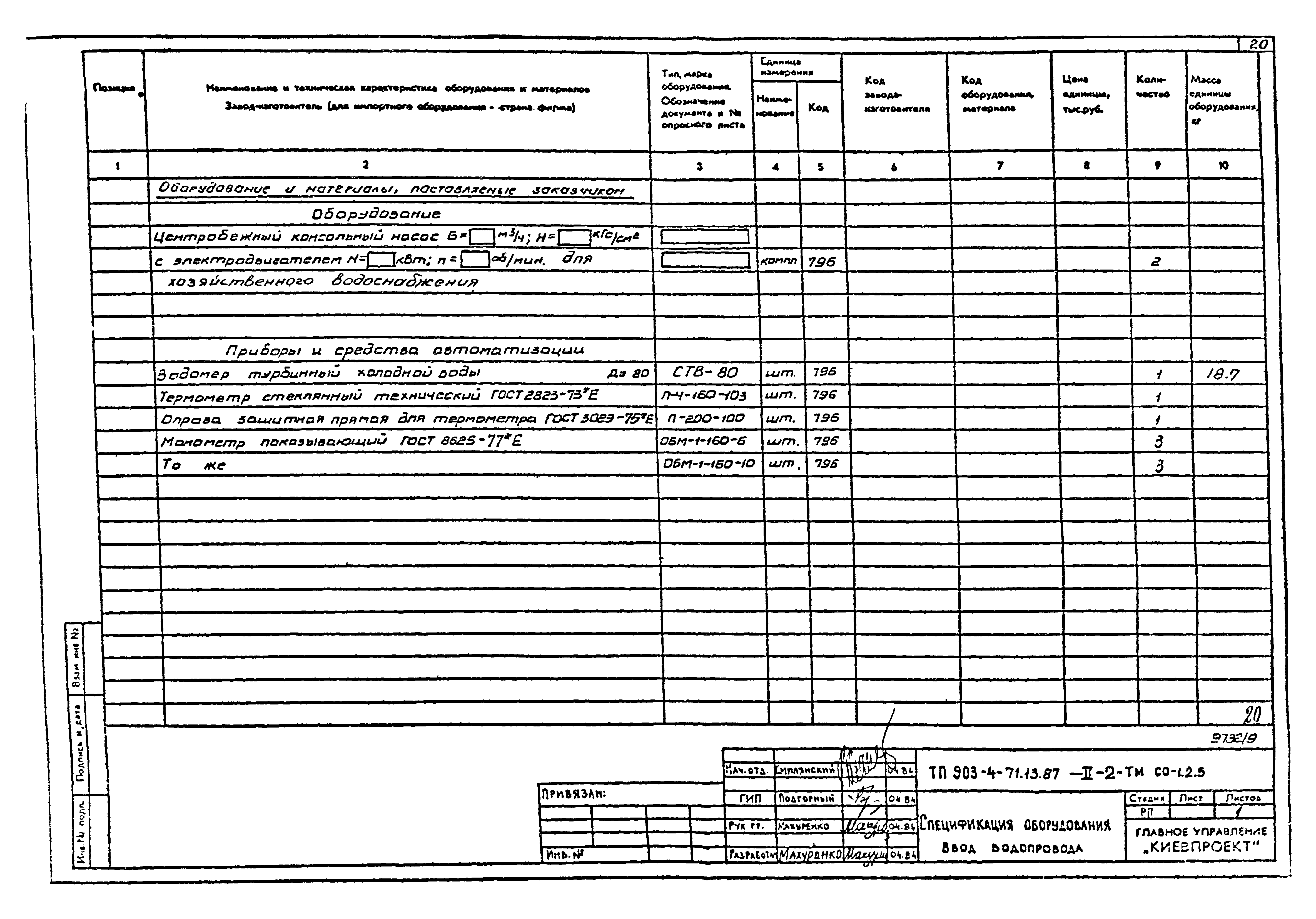Типовой проект 903-4-71.13.87