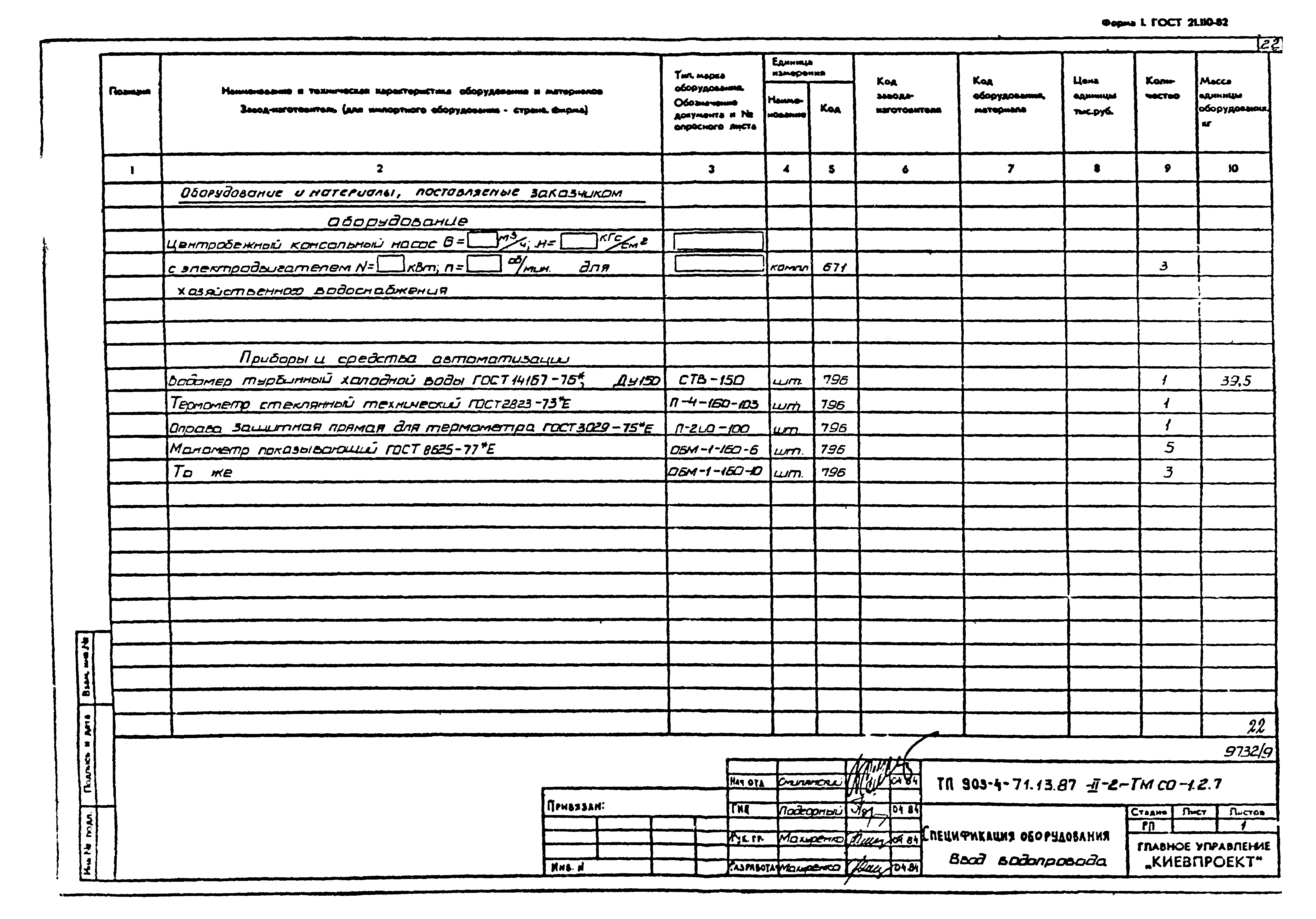 Типовой проект 903-4-71.13.87