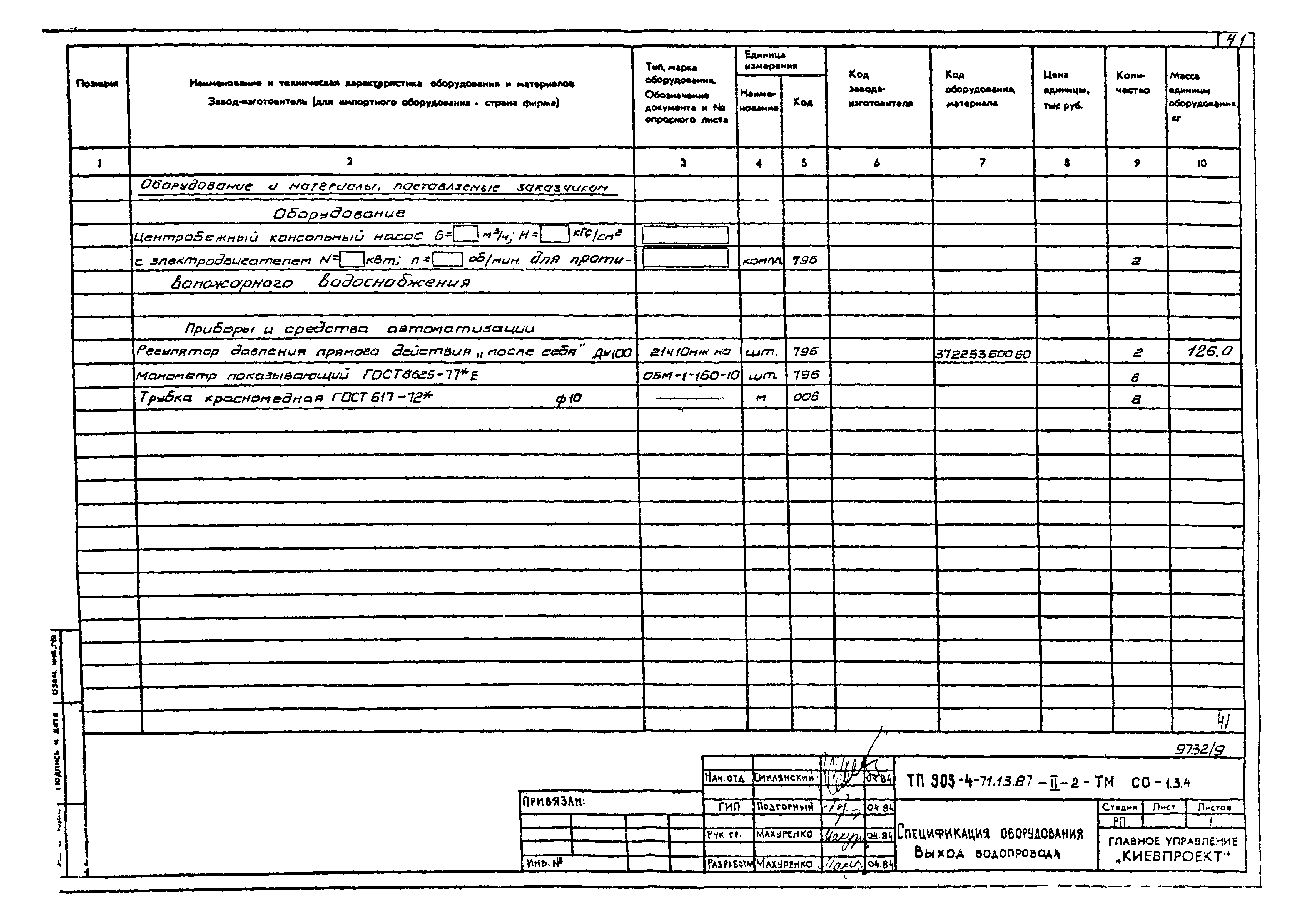Типовой проект 903-4-71.13.87