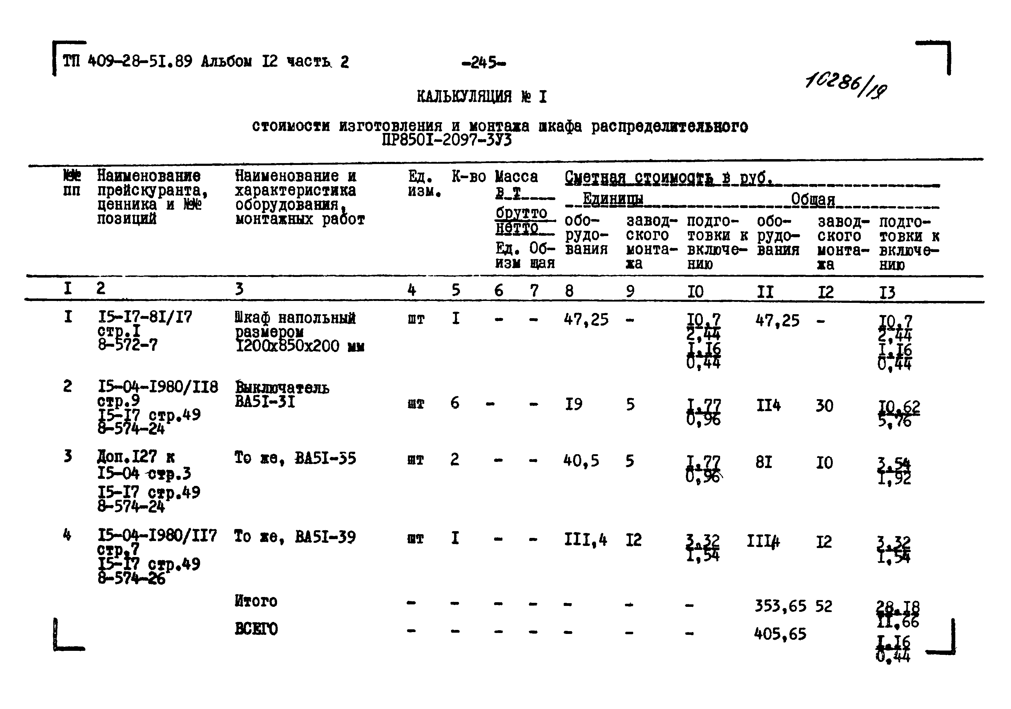 Скачать Типовой проект 409-28-51.89 Альбом 12. Часть 2. Сметы