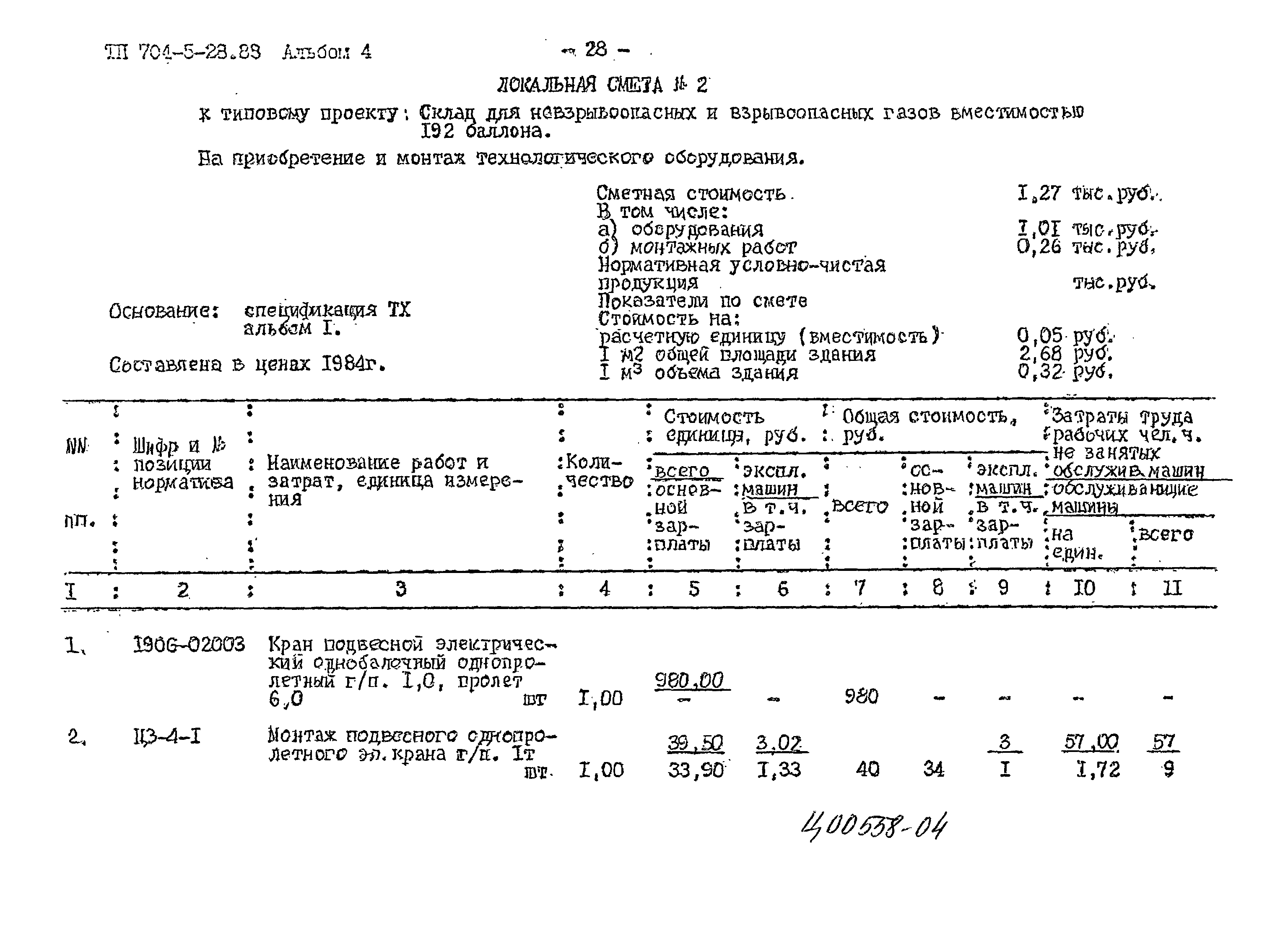 Типовой проект 704-5-28.88