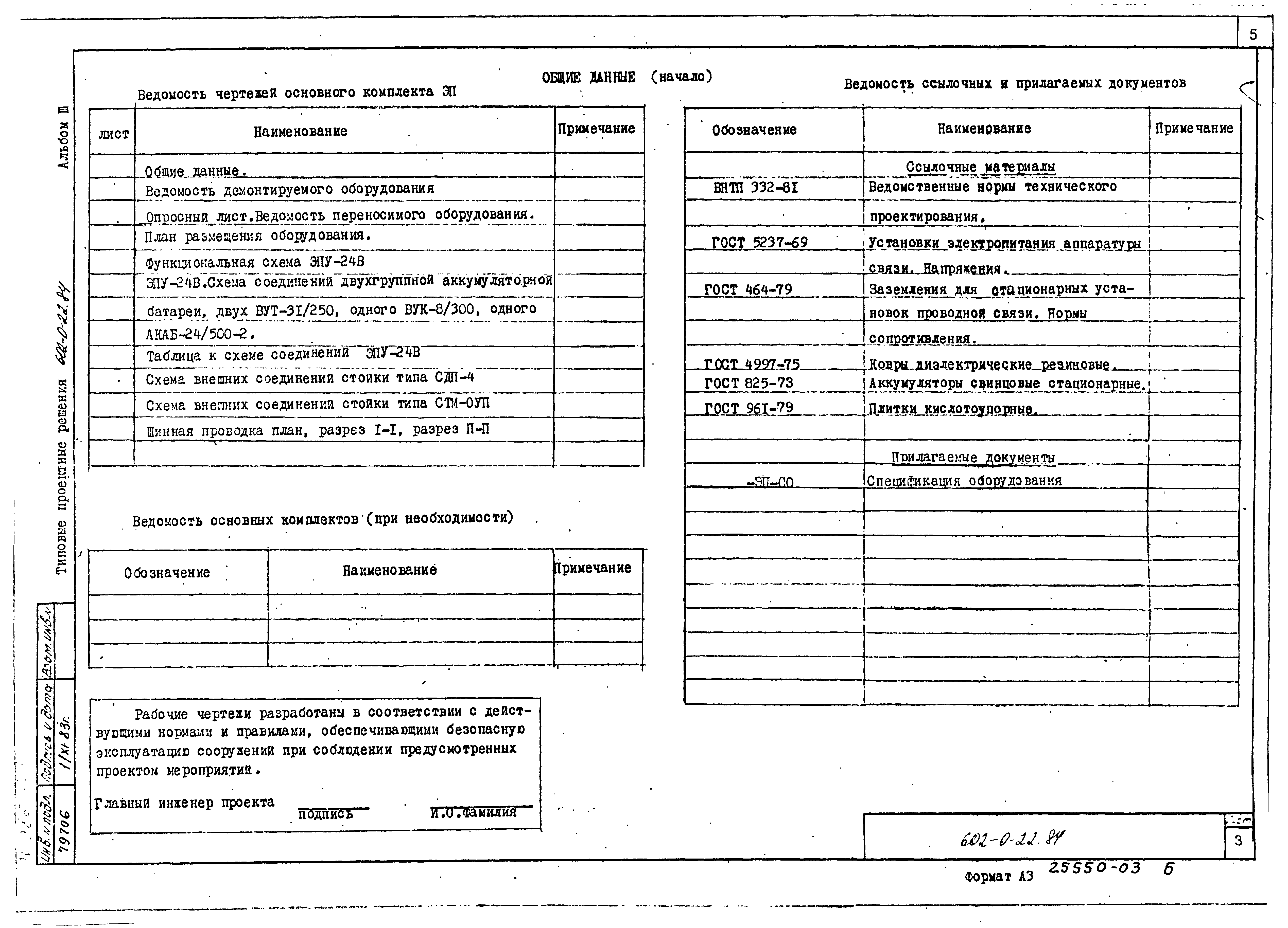 Типовые проектные решения 602-0-22.84