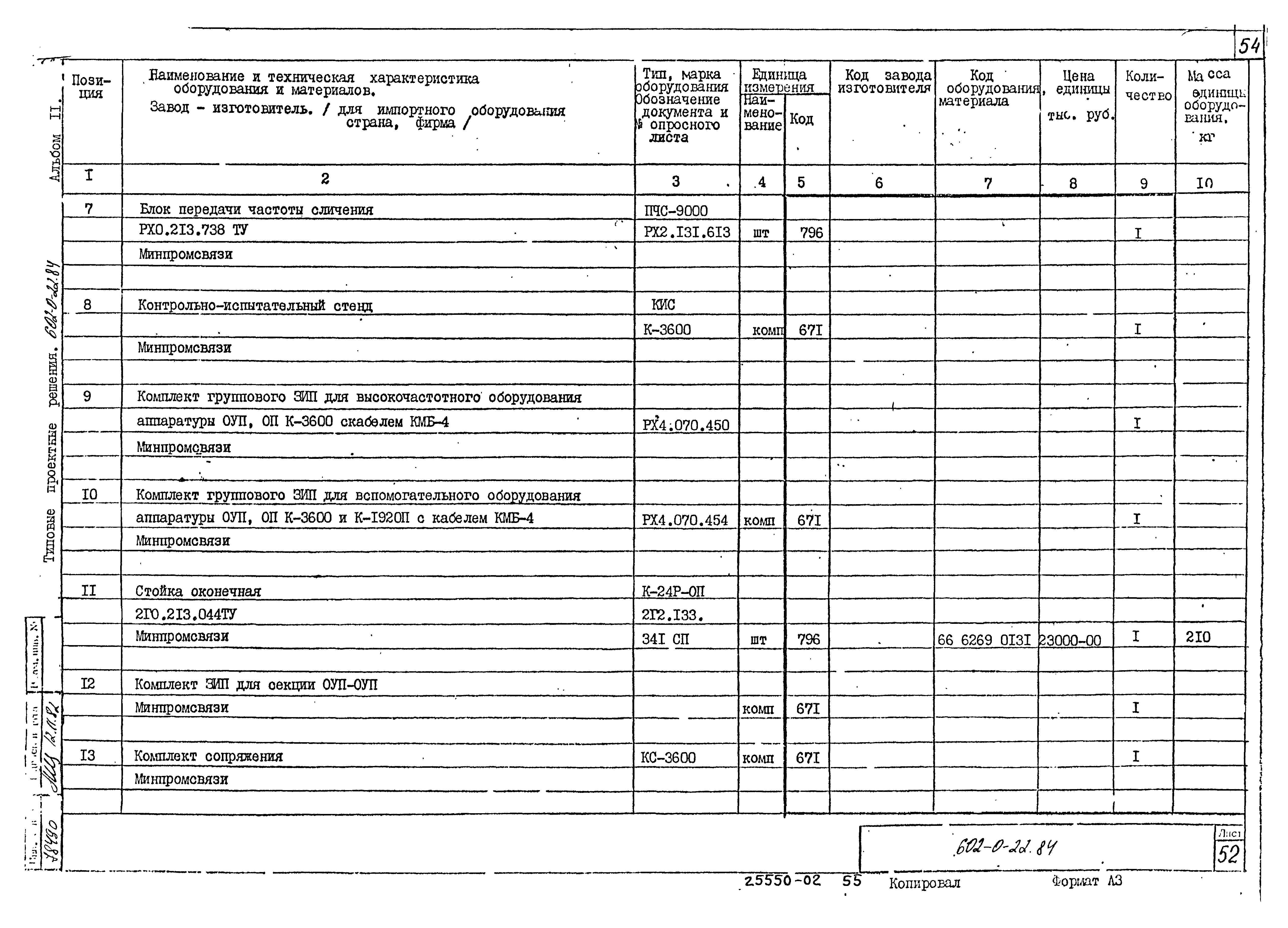 Типовые проектные решения 602-0-22.84