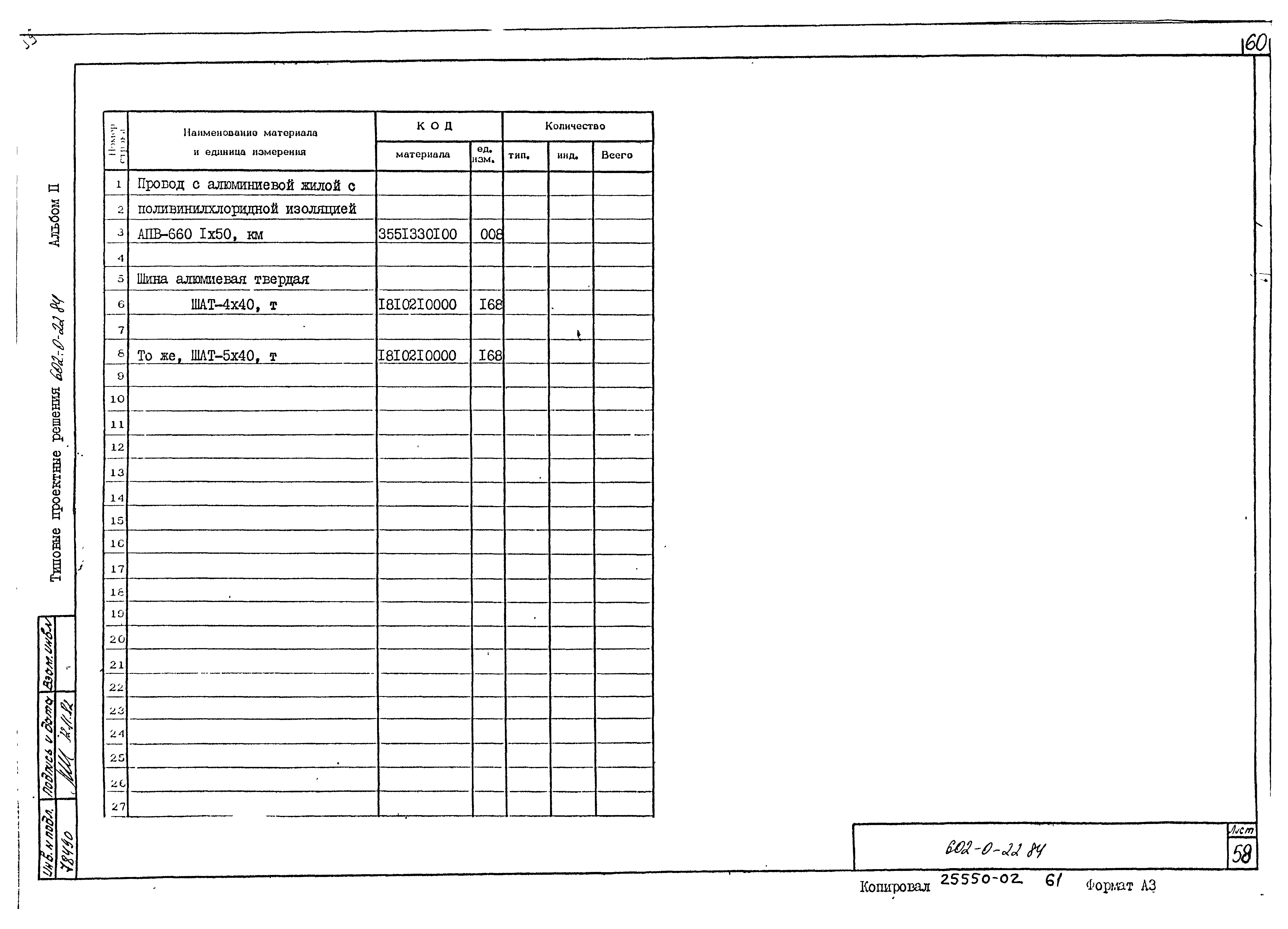 Типовые проектные решения 602-0-22.84