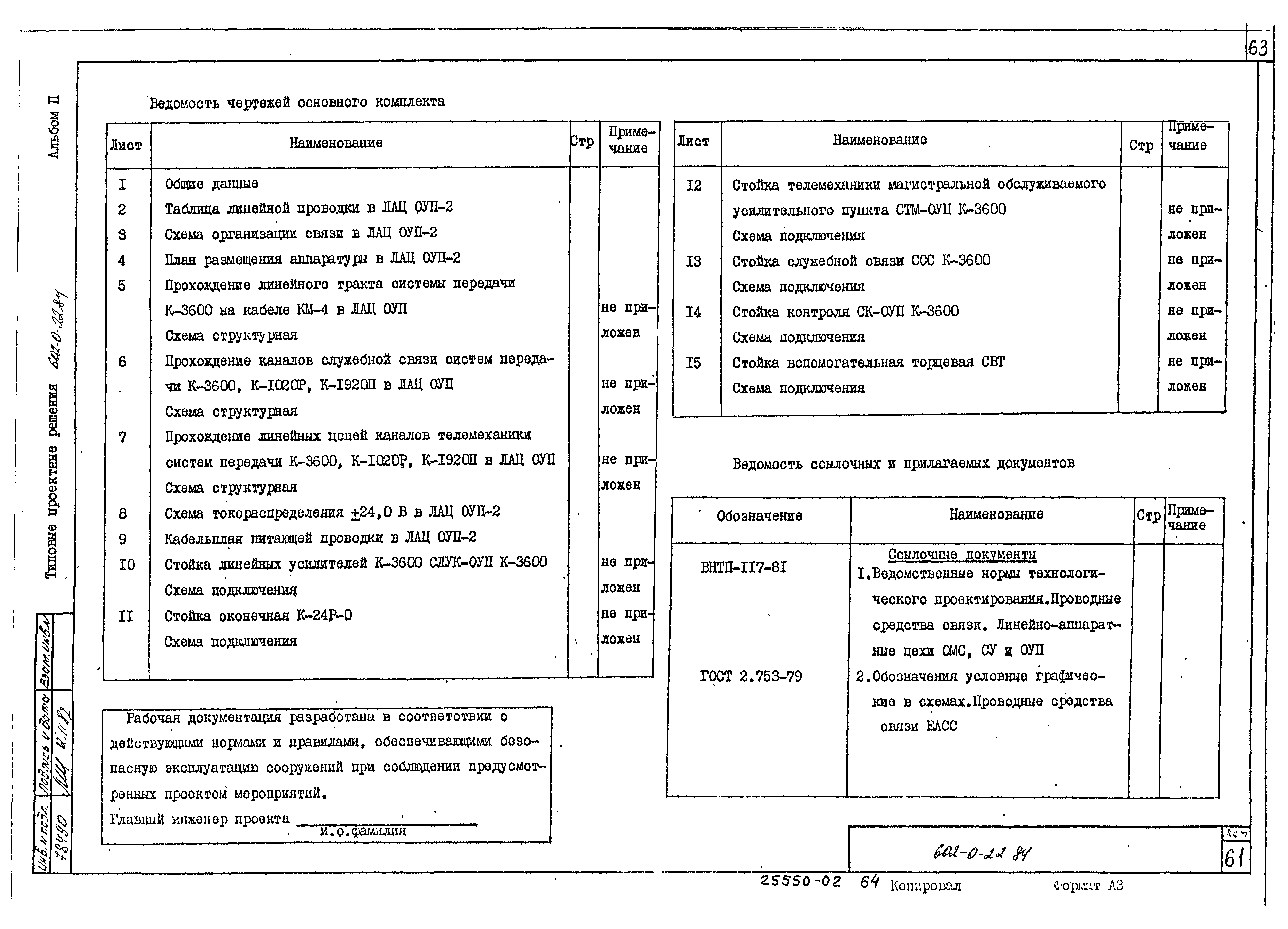 Типовые проектные решения 602-0-22.84