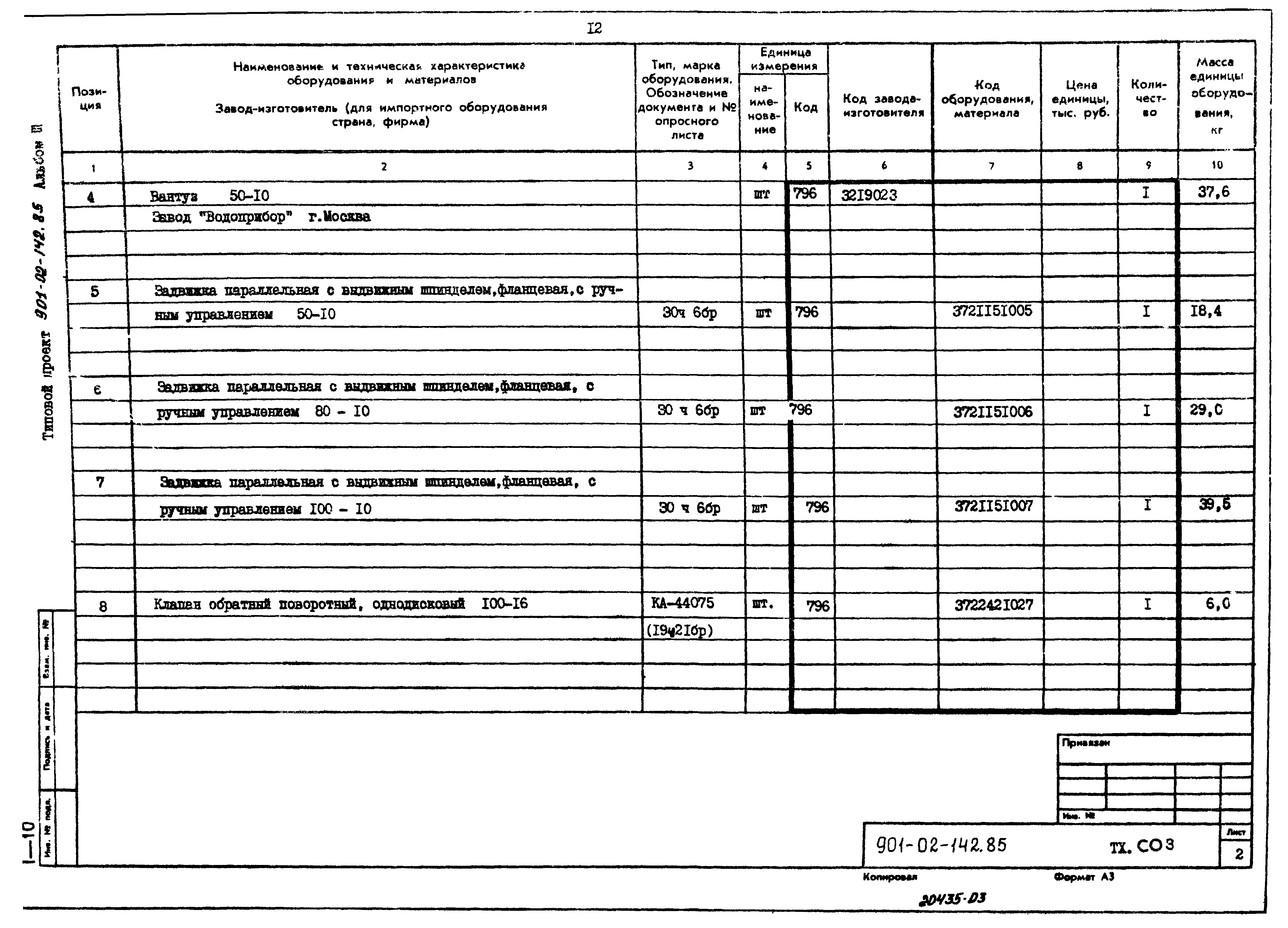 Типовые проектные решения 901-02-142.85