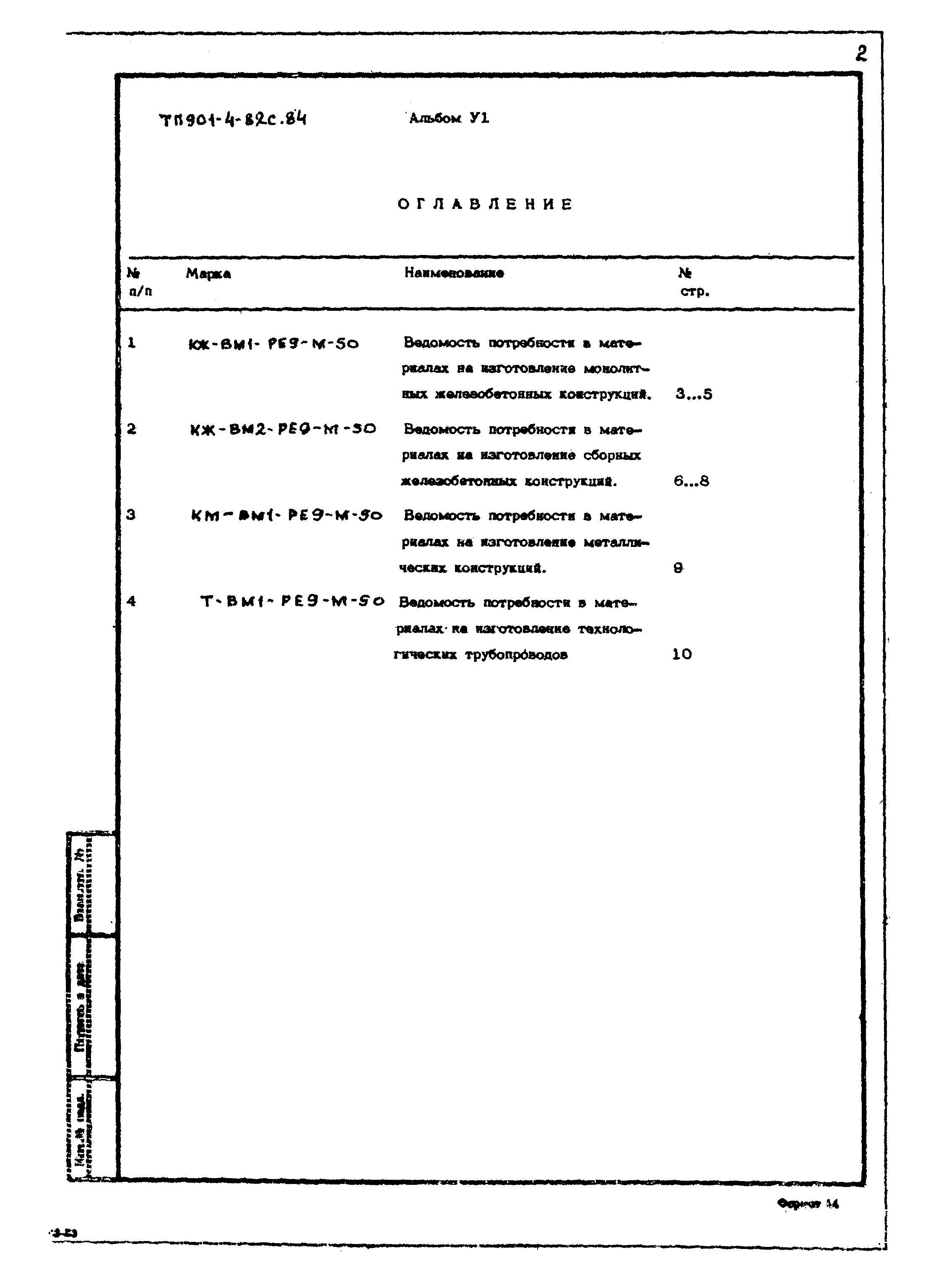 Типовой проект 901-4-82с.84