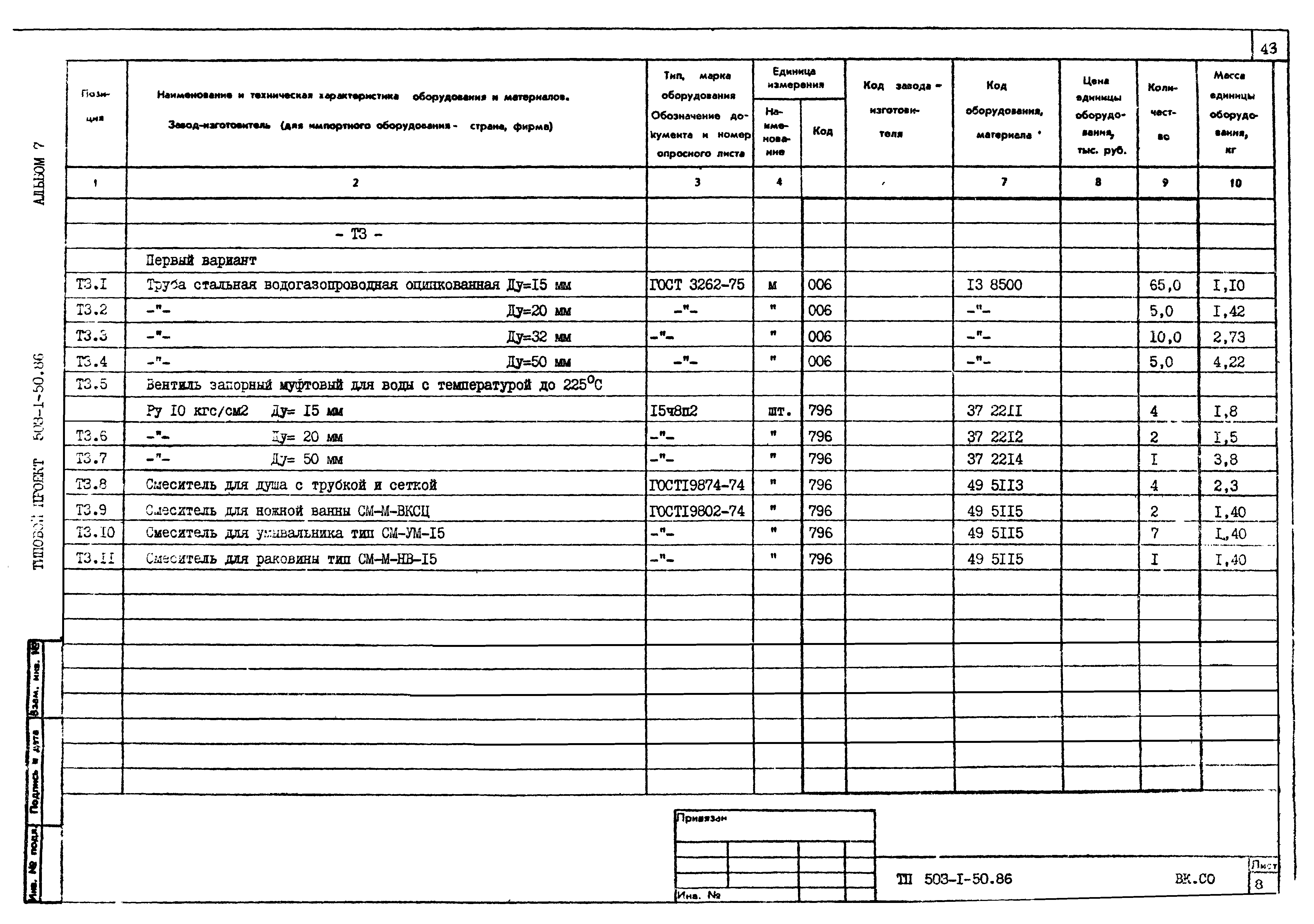 Типовой проект 503-1-50.86