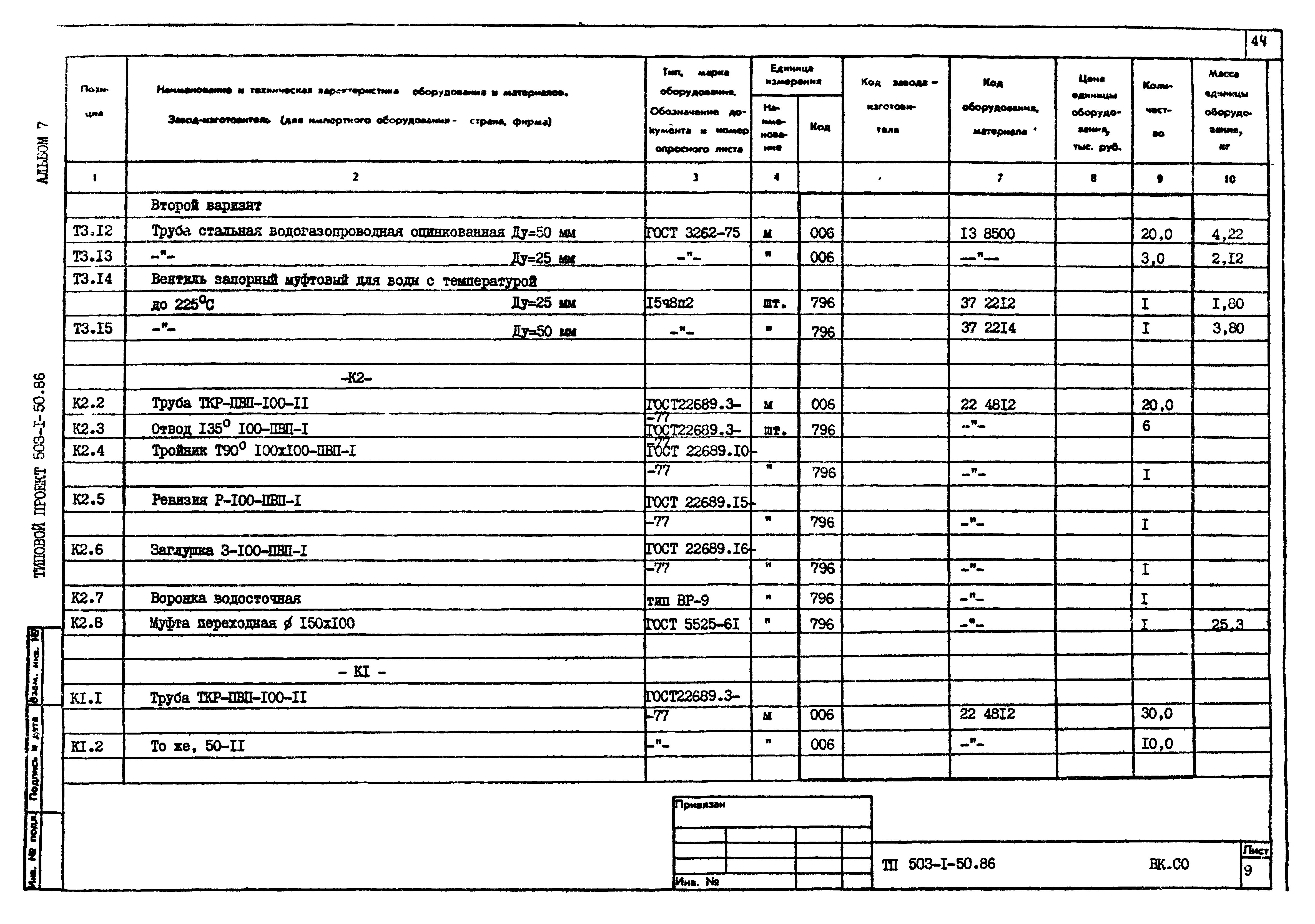 Типовой проект 503-1-50.86