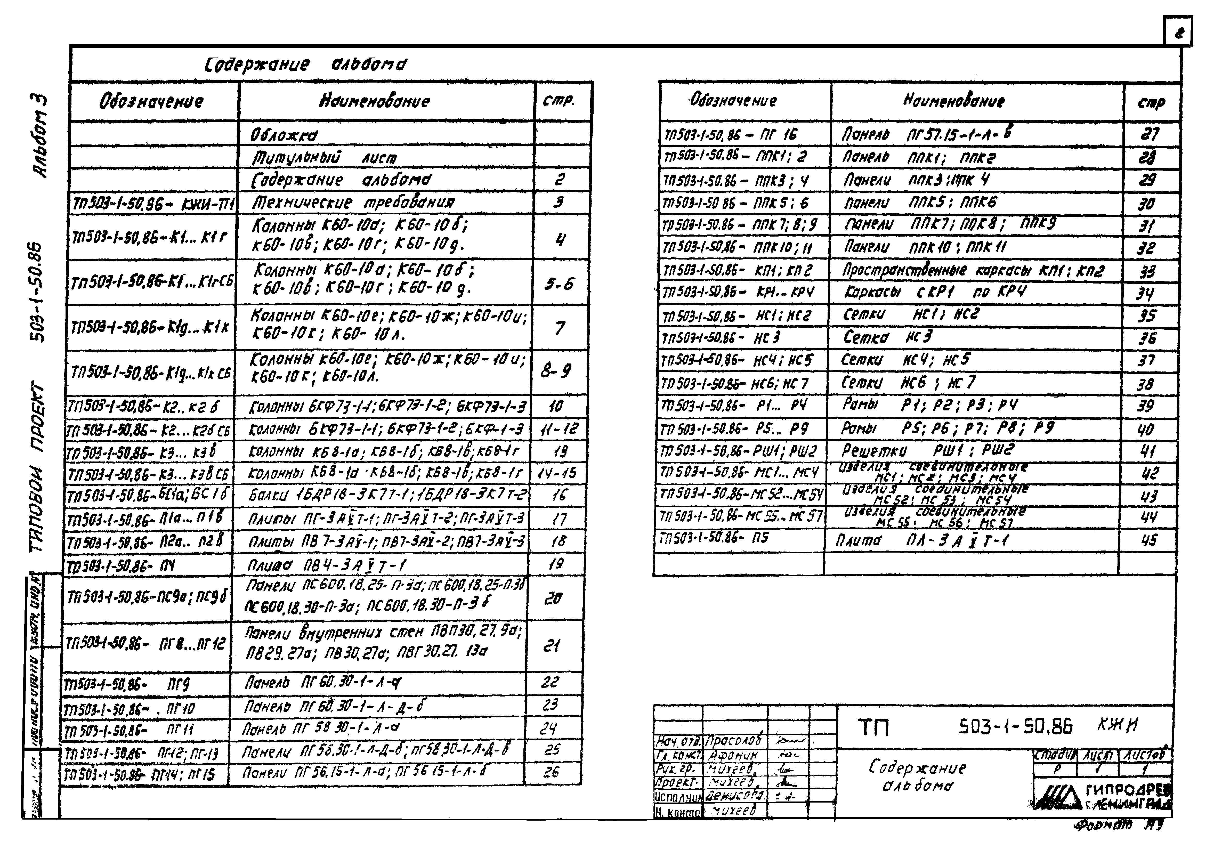 Типовой проект 503-1-50.86