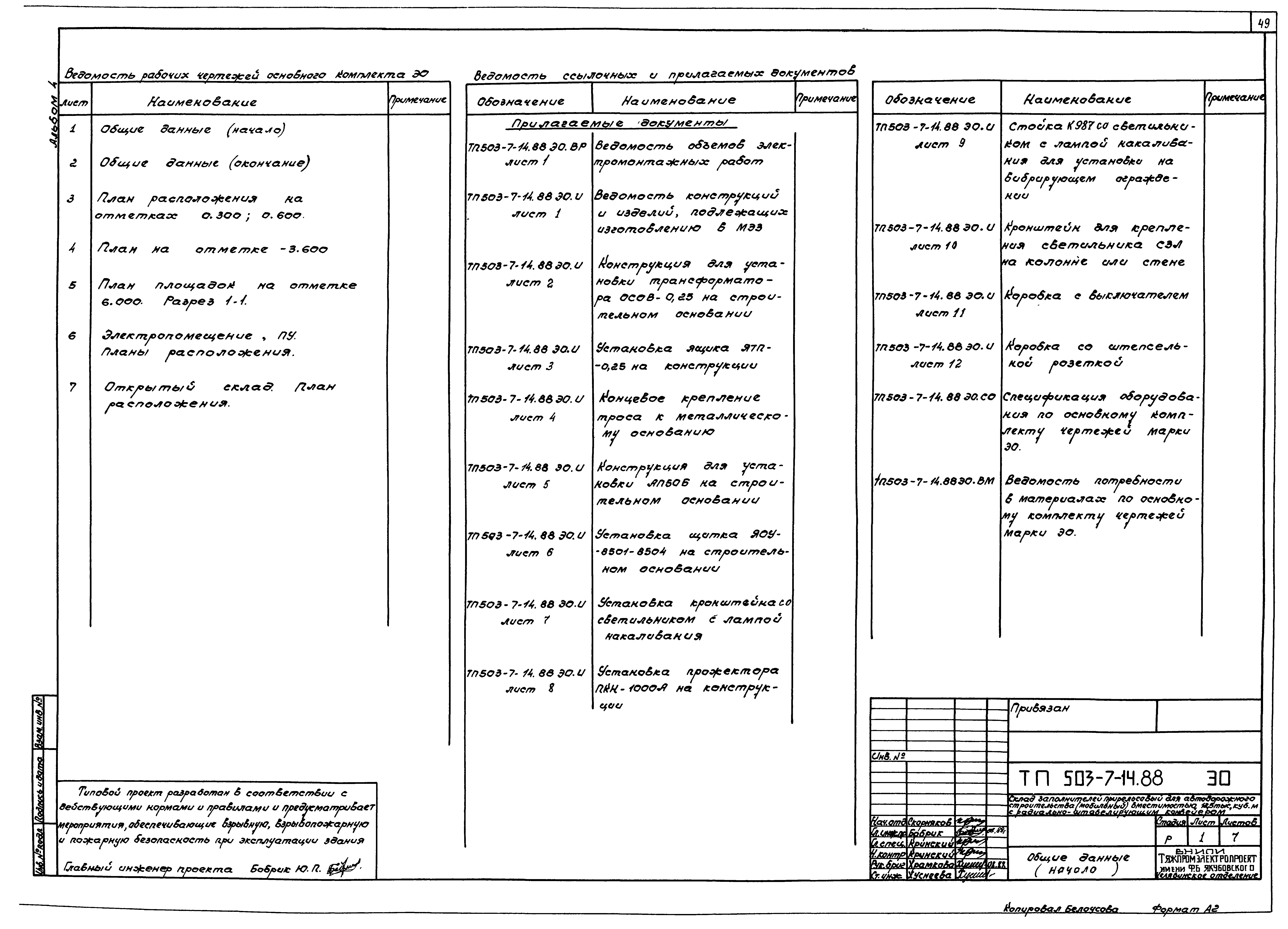 Типовой проект 503-7-14.88