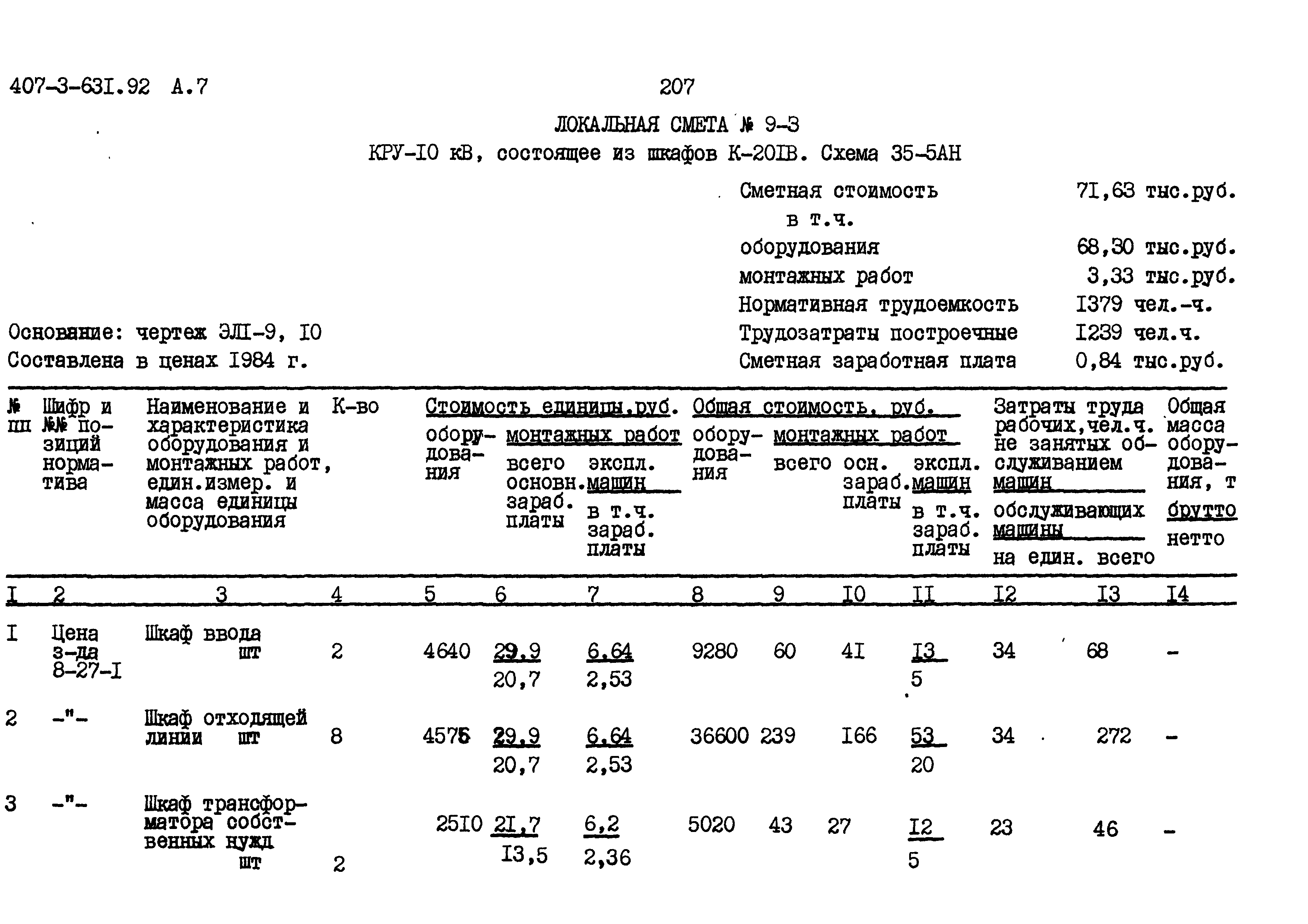 Типовой проект 407-3-631.92