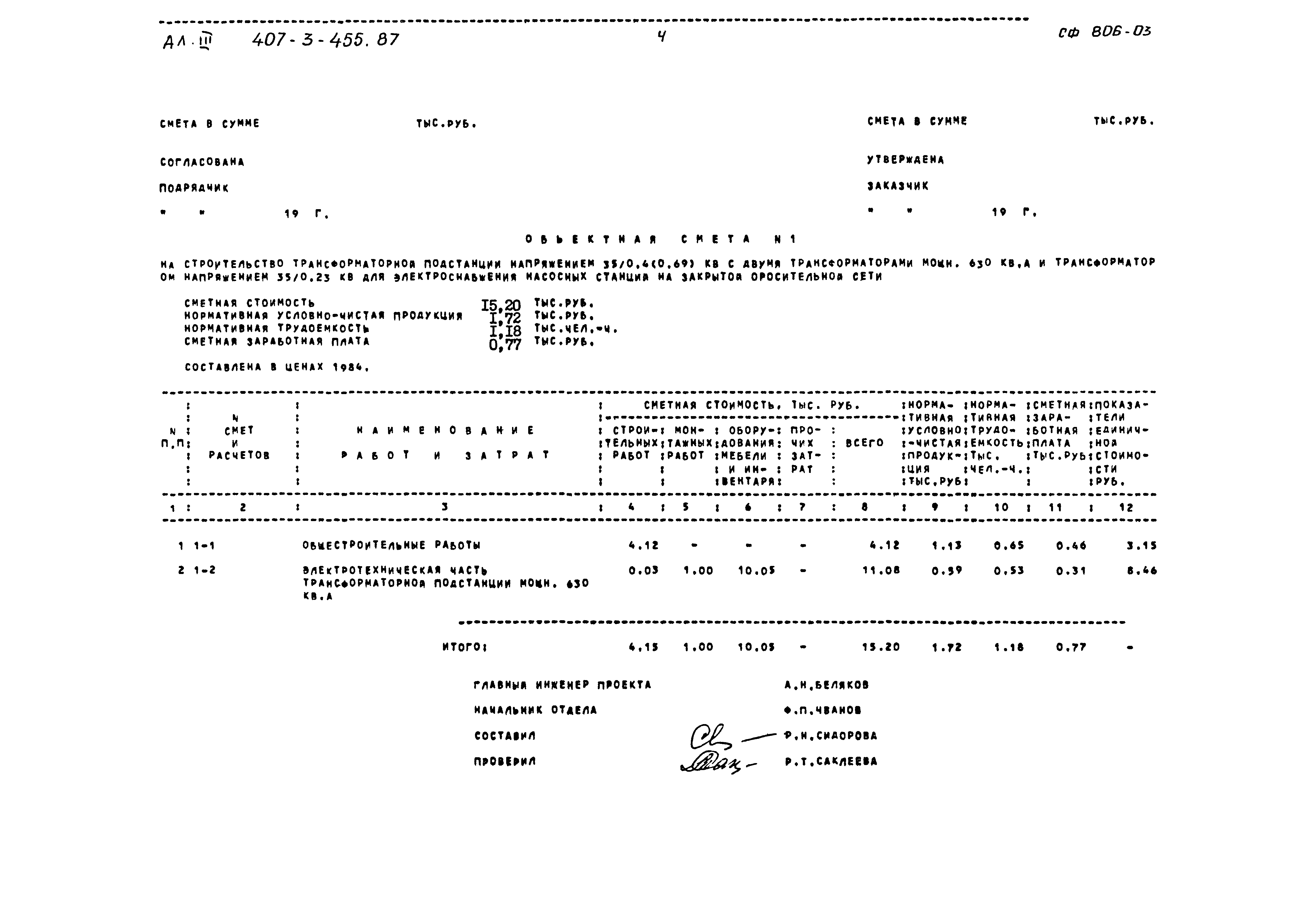 Типовой проект 407-3-455.87