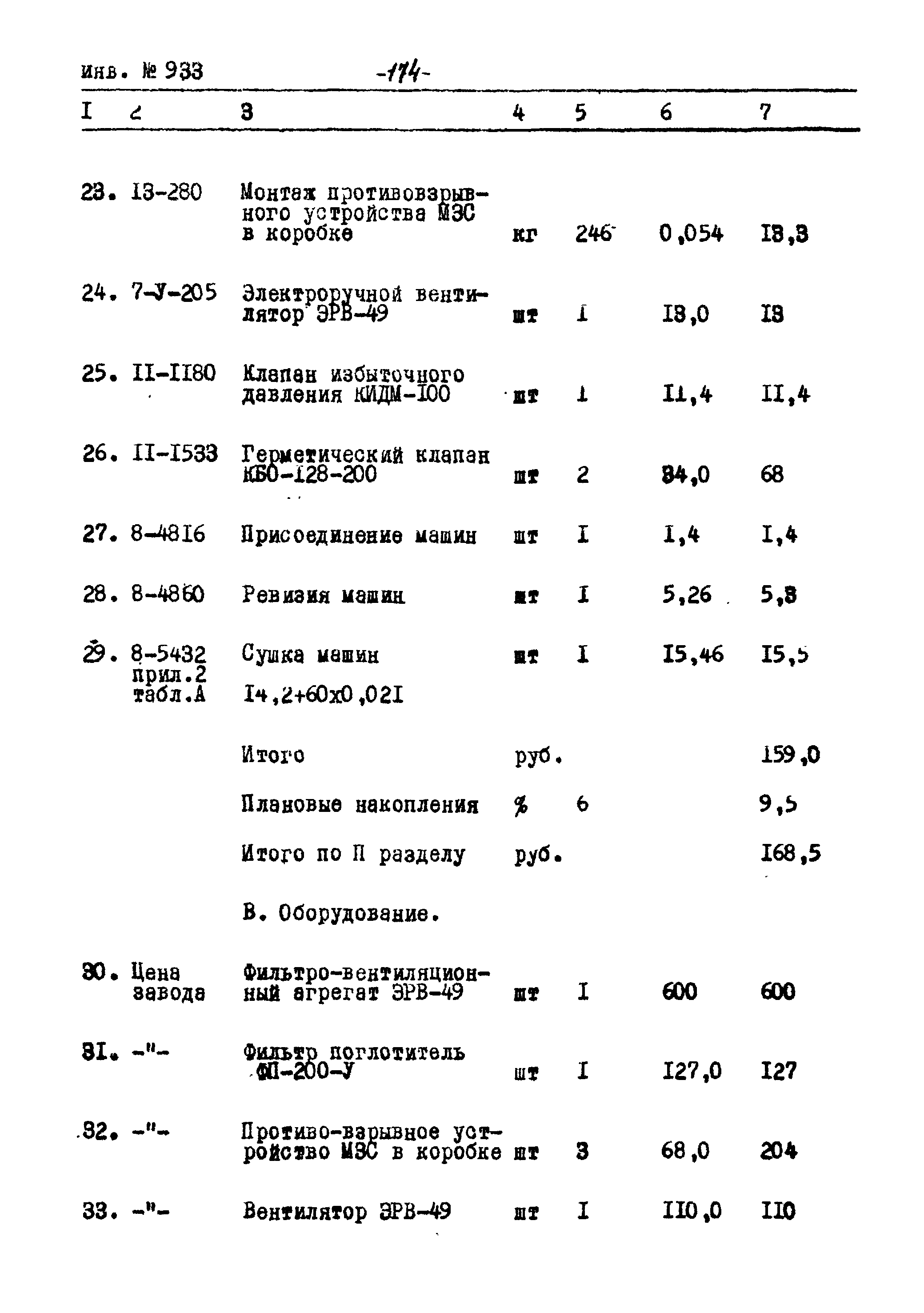 Типовой проект Ау-II,III,IV-50-74/23