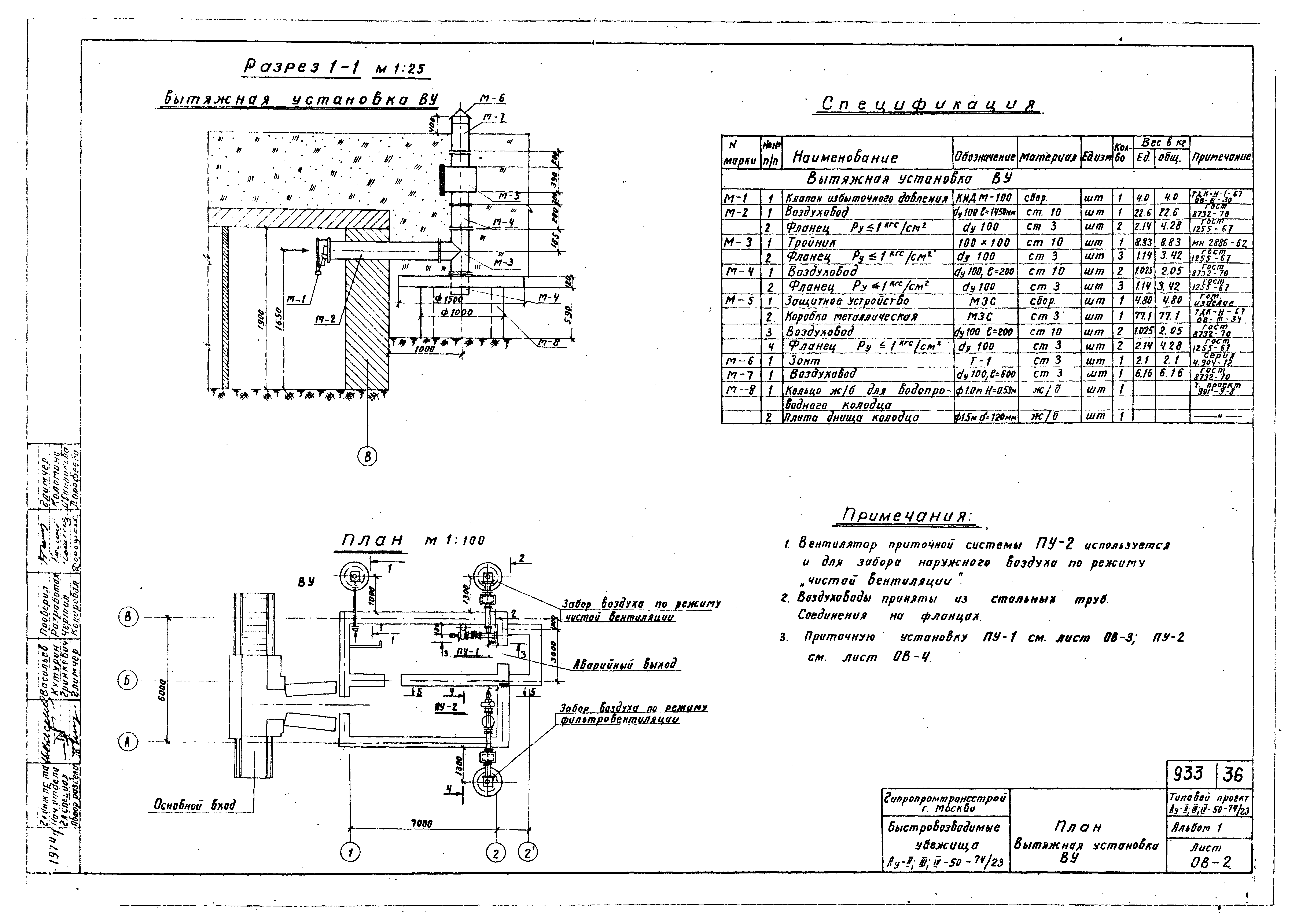 Типовой проект Ау-II,III,IV-50-74/23