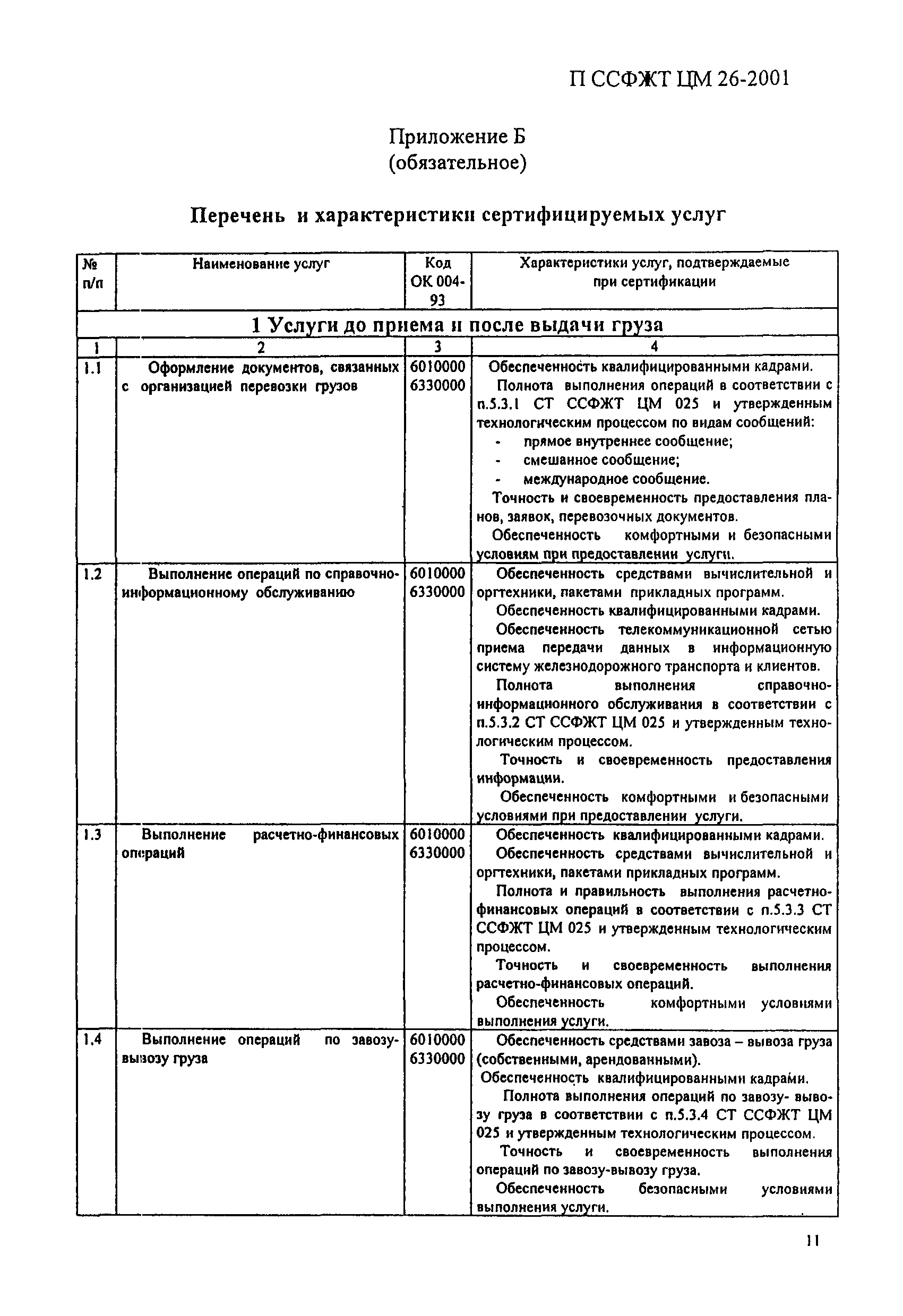 П ССФЖТ ЦМ 26-2001