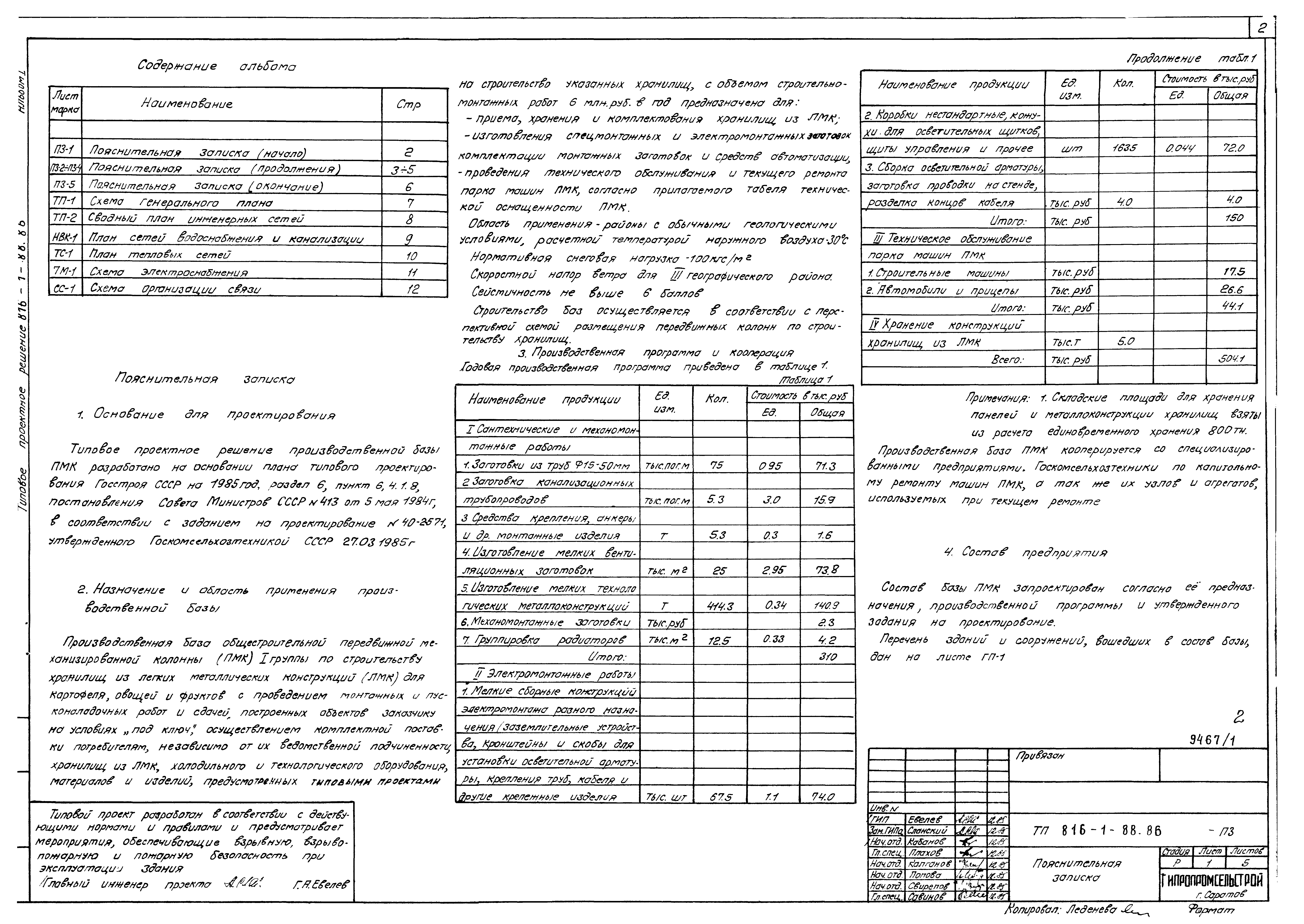 Типовые проектные решения 816-1-88.86