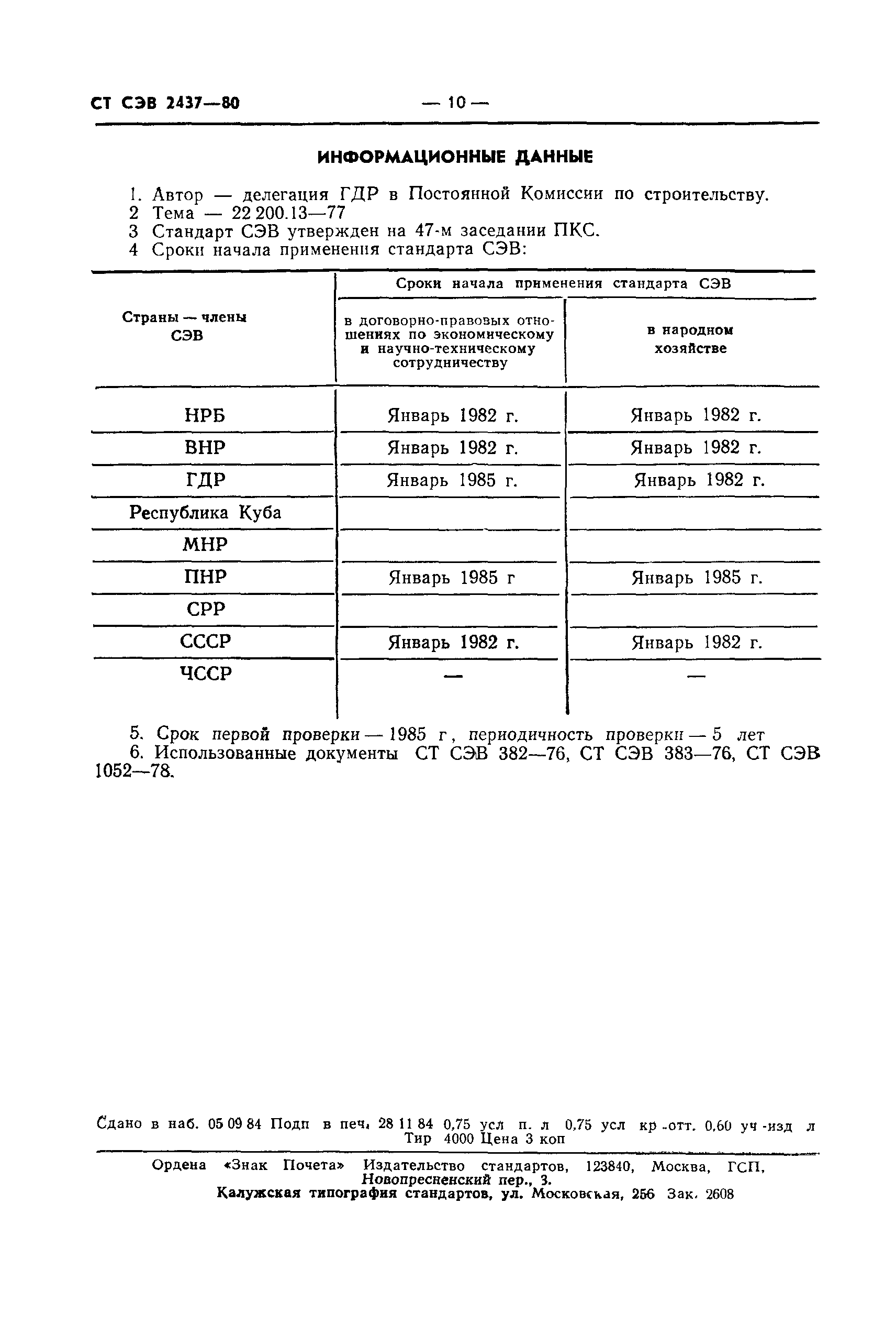 СТ СЭВ 2437-80