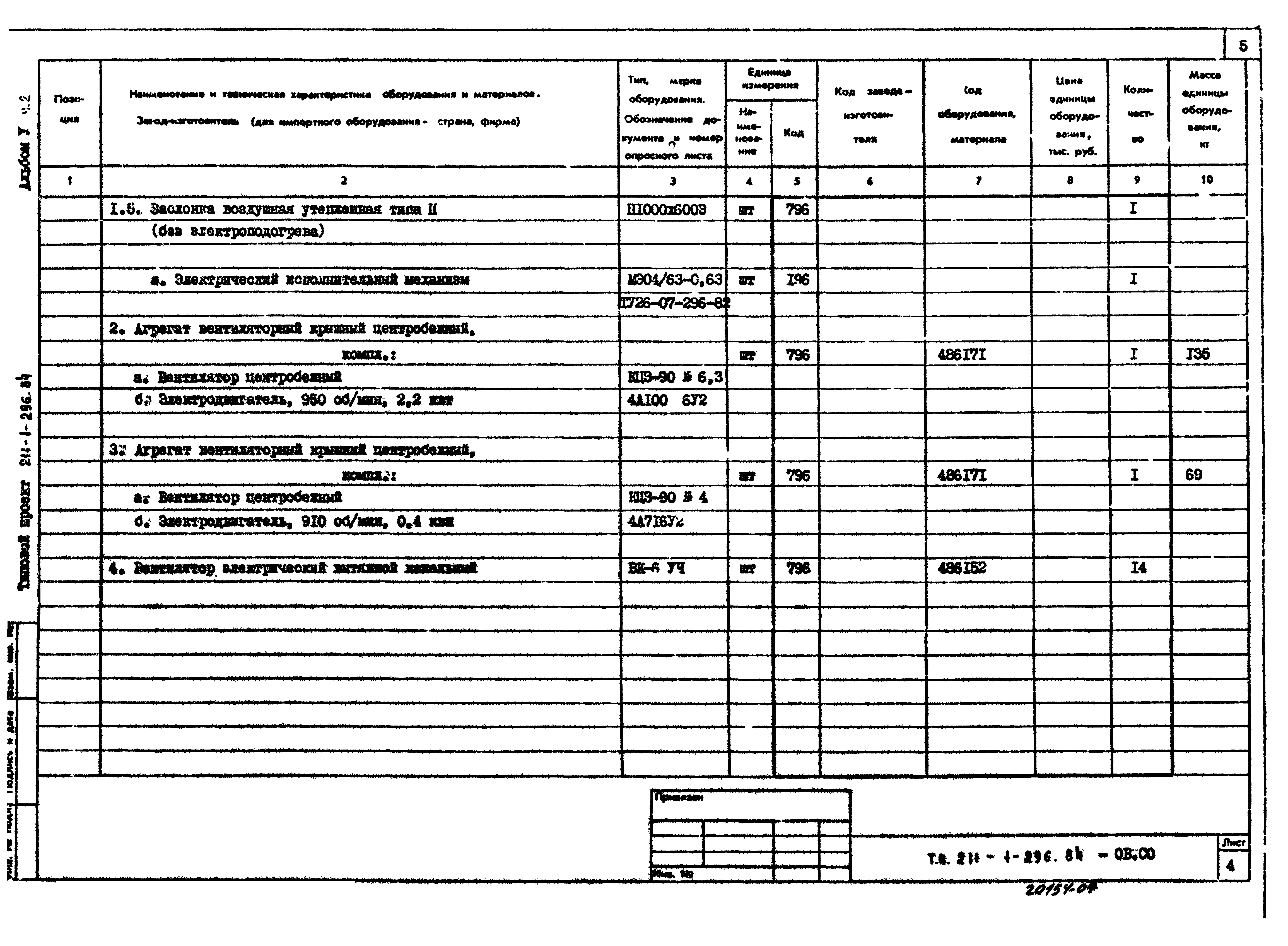 Типовой проект 211-1-296.84