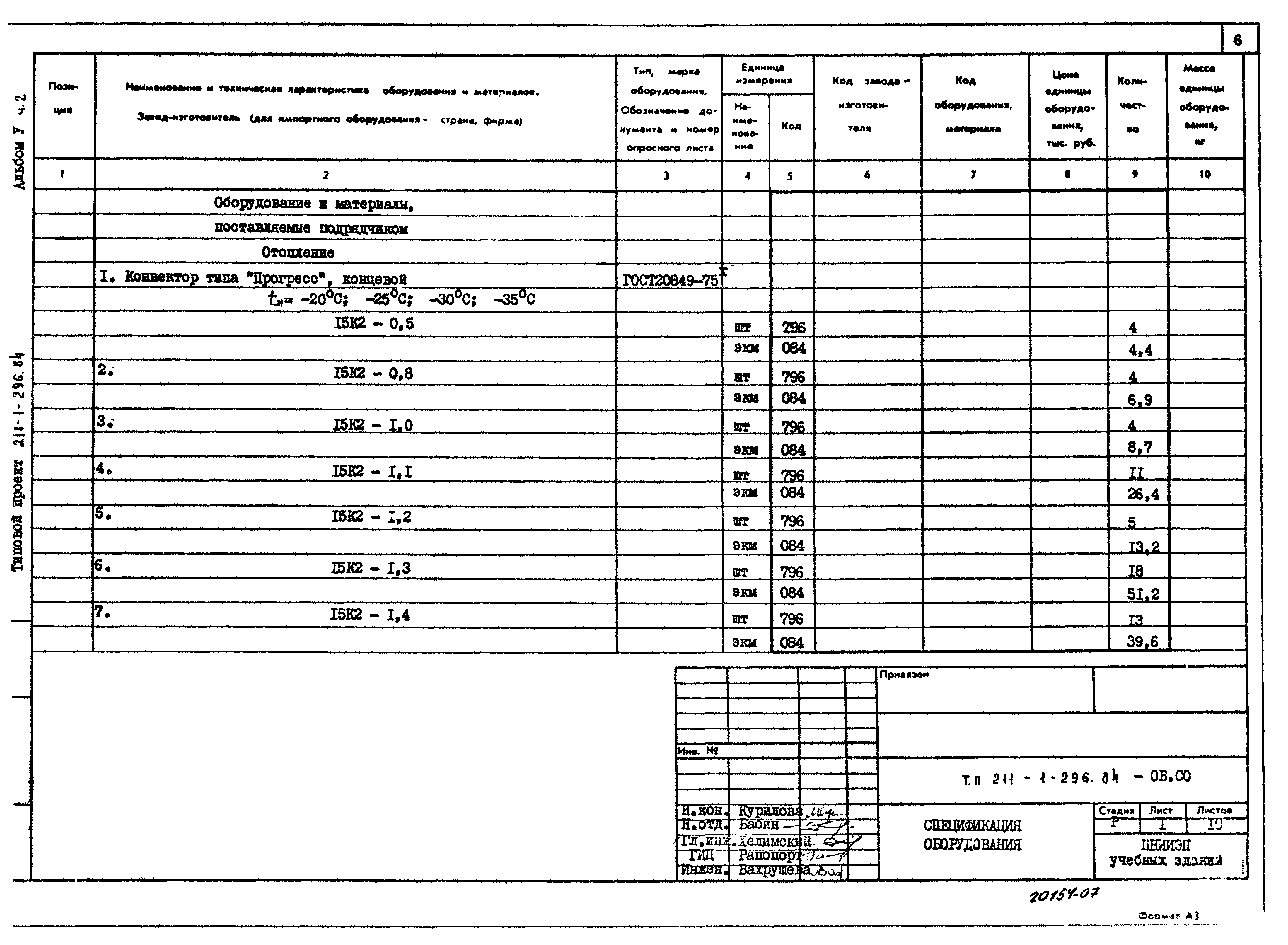 Типовой проект 211-1-296.84