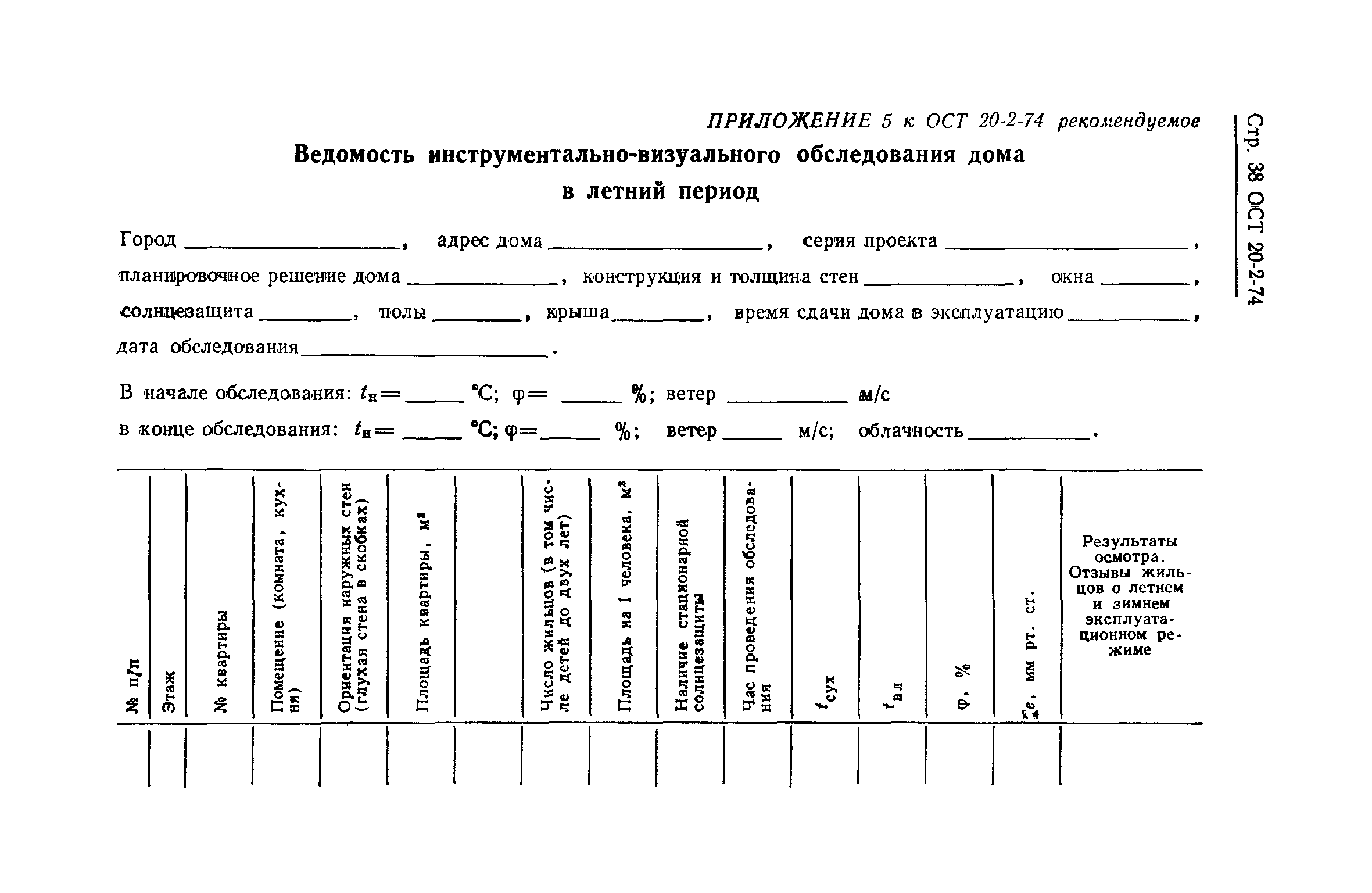 Скачать ОСТ 20-2-74 Методы проверки теплозащитных качеств и  воздухопроницаемости ограждающих конструкций в крупнопанельных зданиях