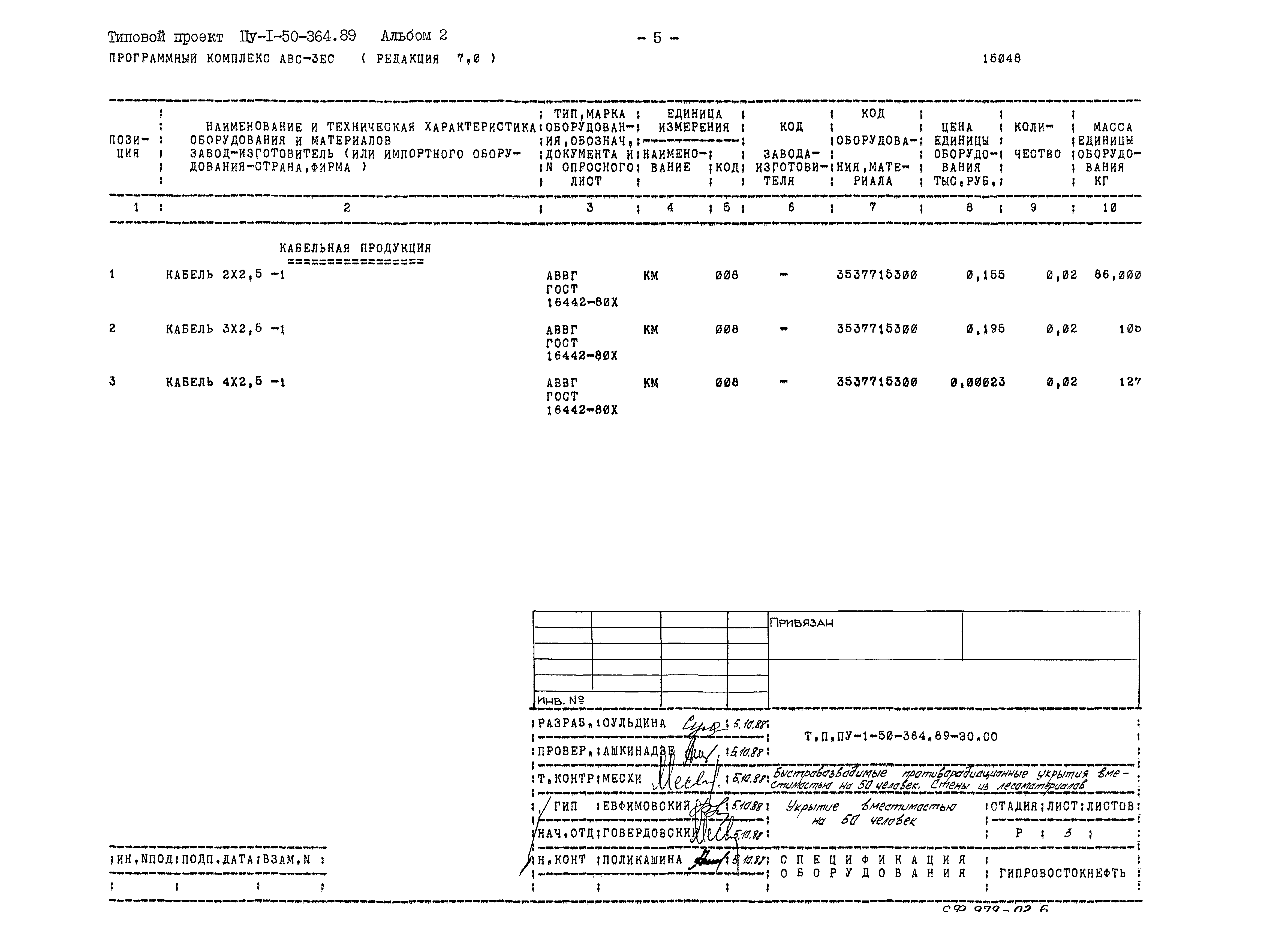 Типовой проект Пу-1-50-364.89