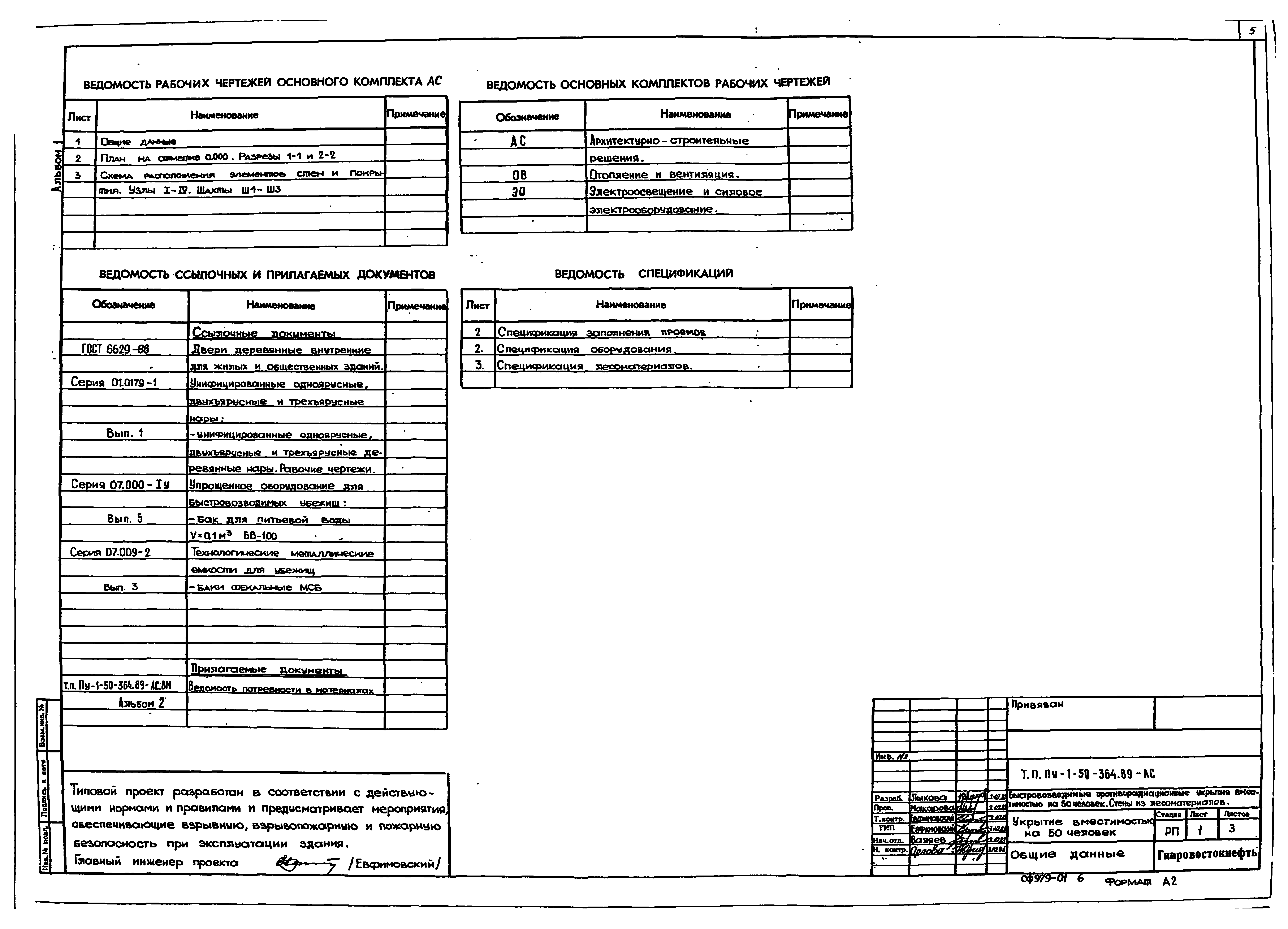 Типовой проект Пу-1-50-364.89