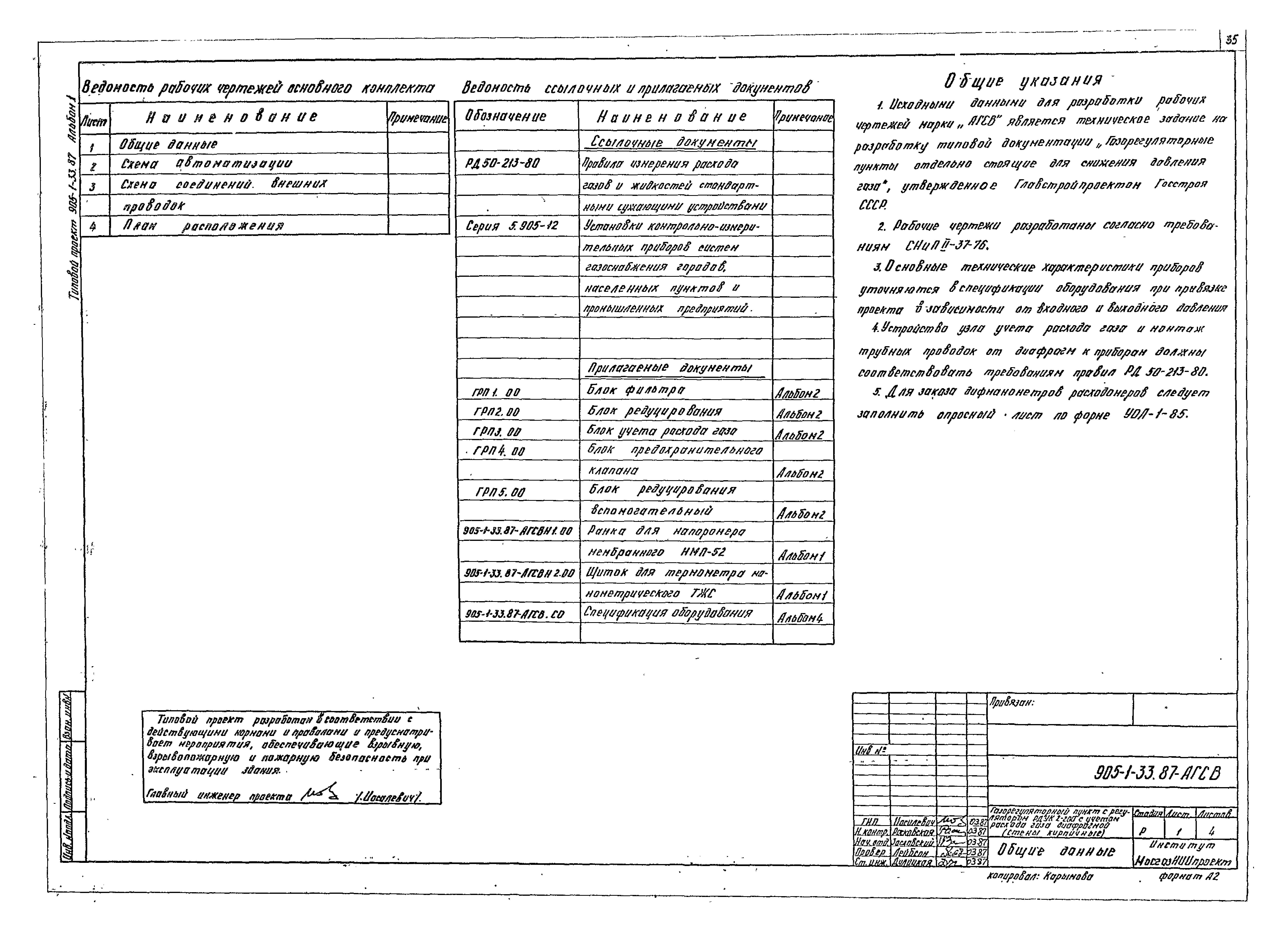 Типовой проект 905-1-33.87