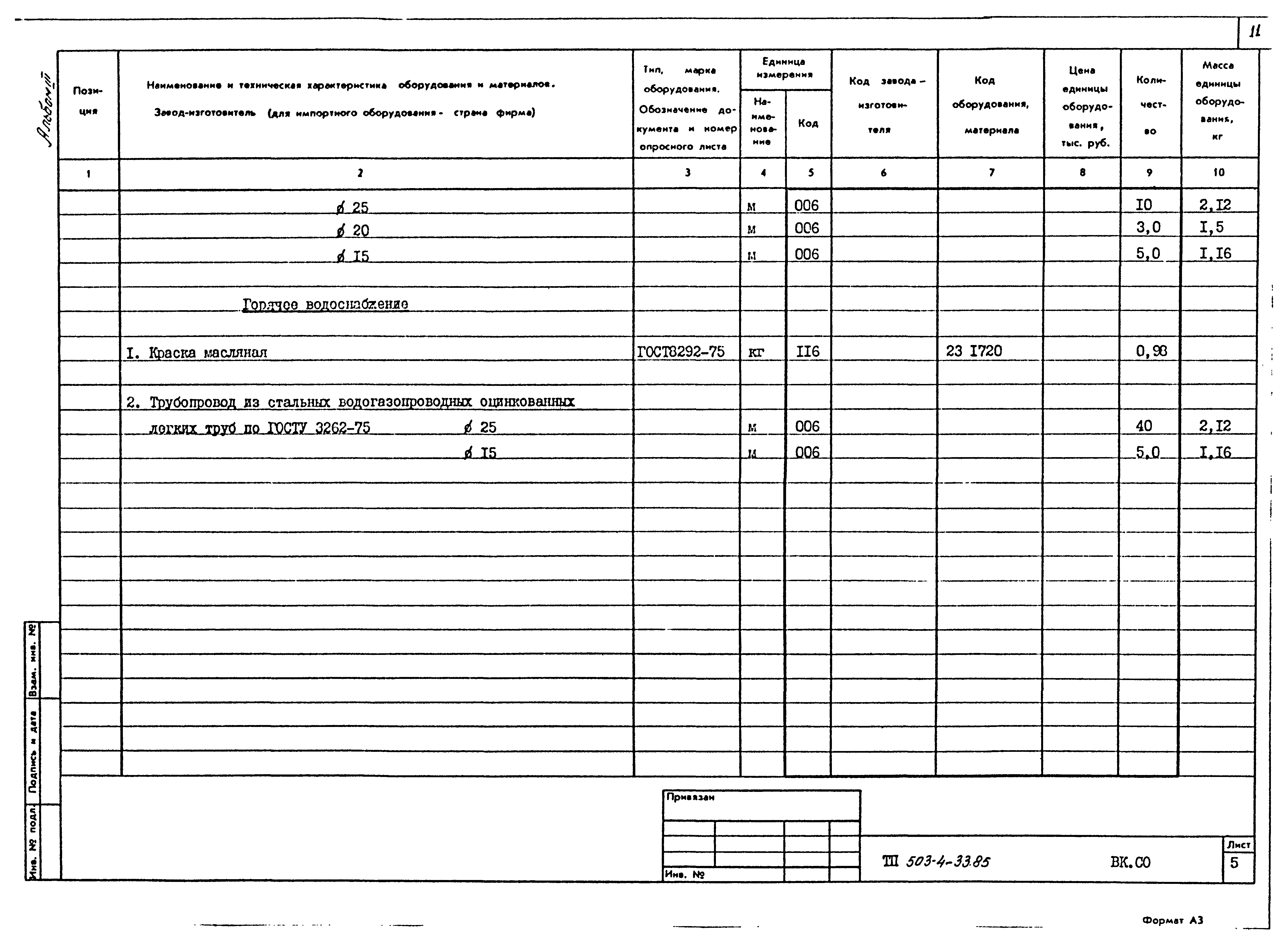 Типовой проект 503-4-33.85