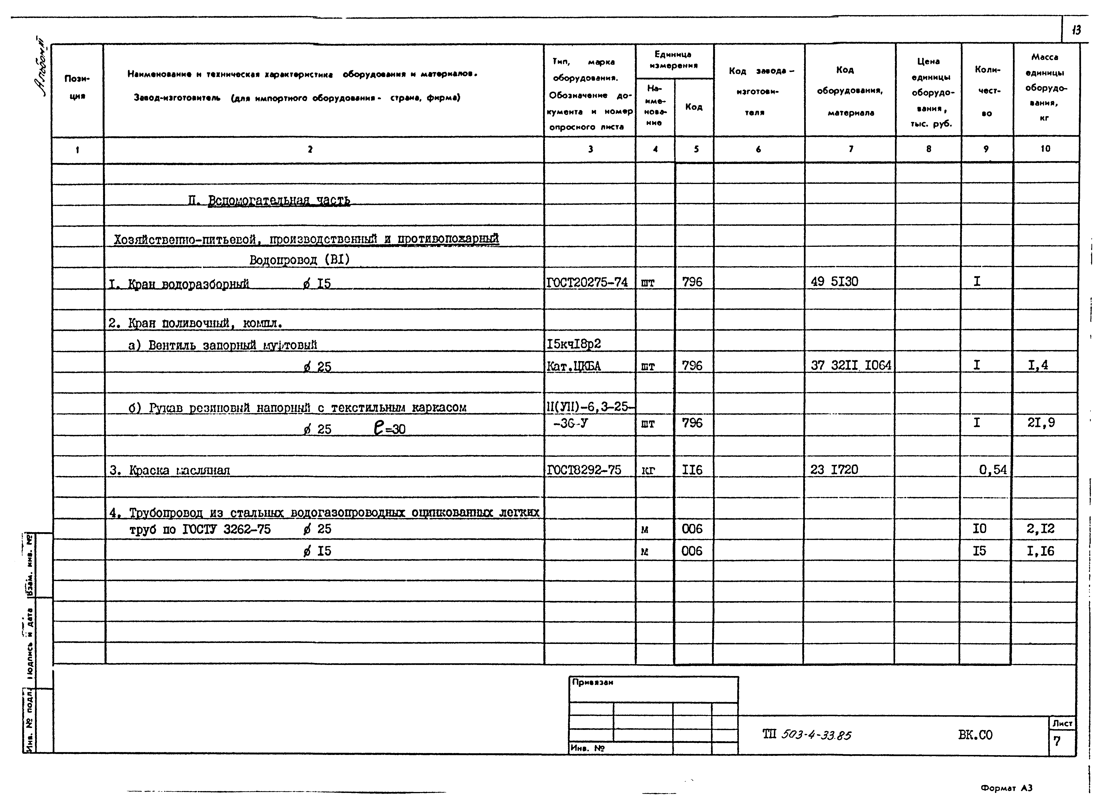 Типовой проект 503-4-33.85
