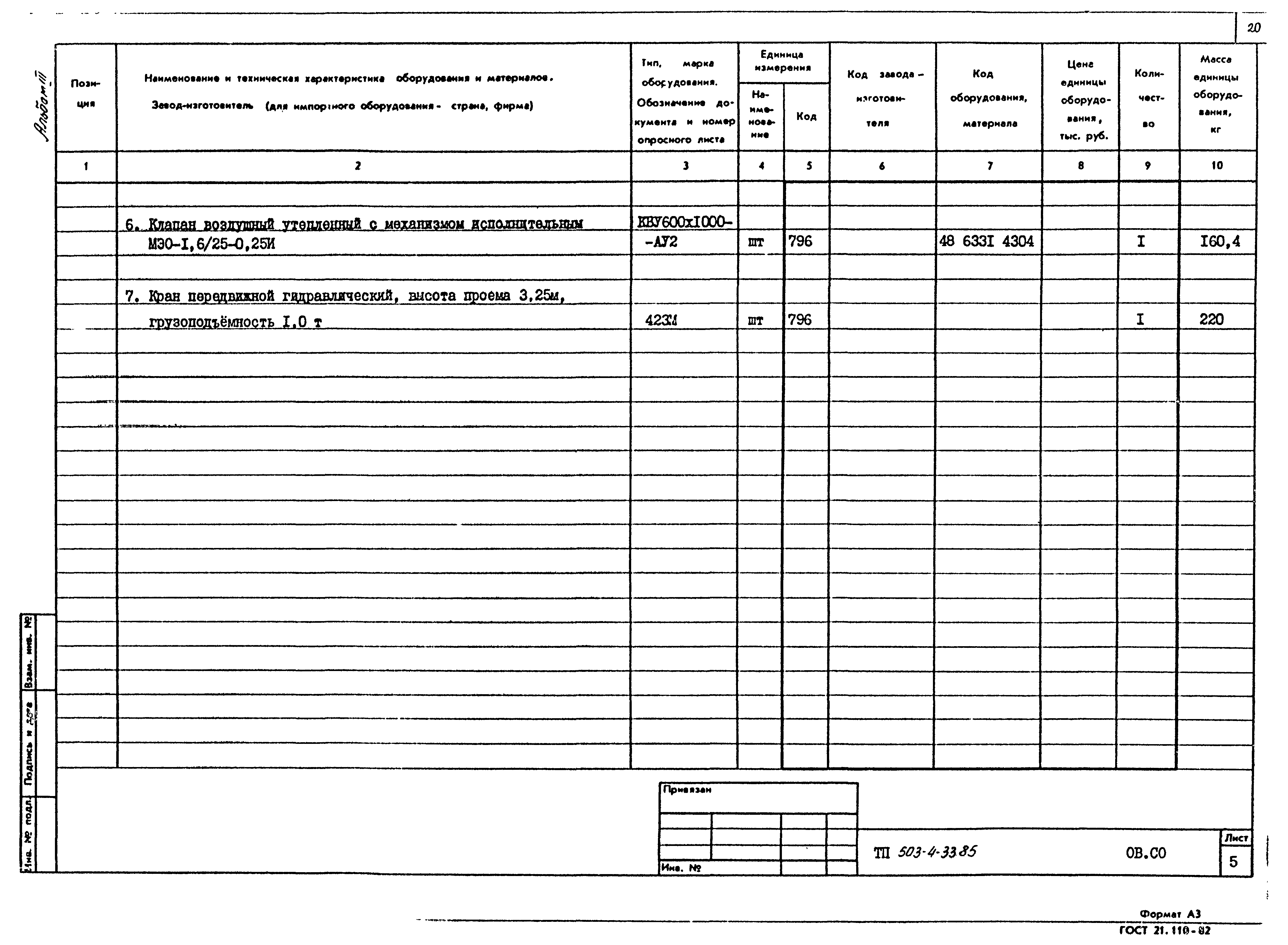 Типовой проект 503-4-33.85