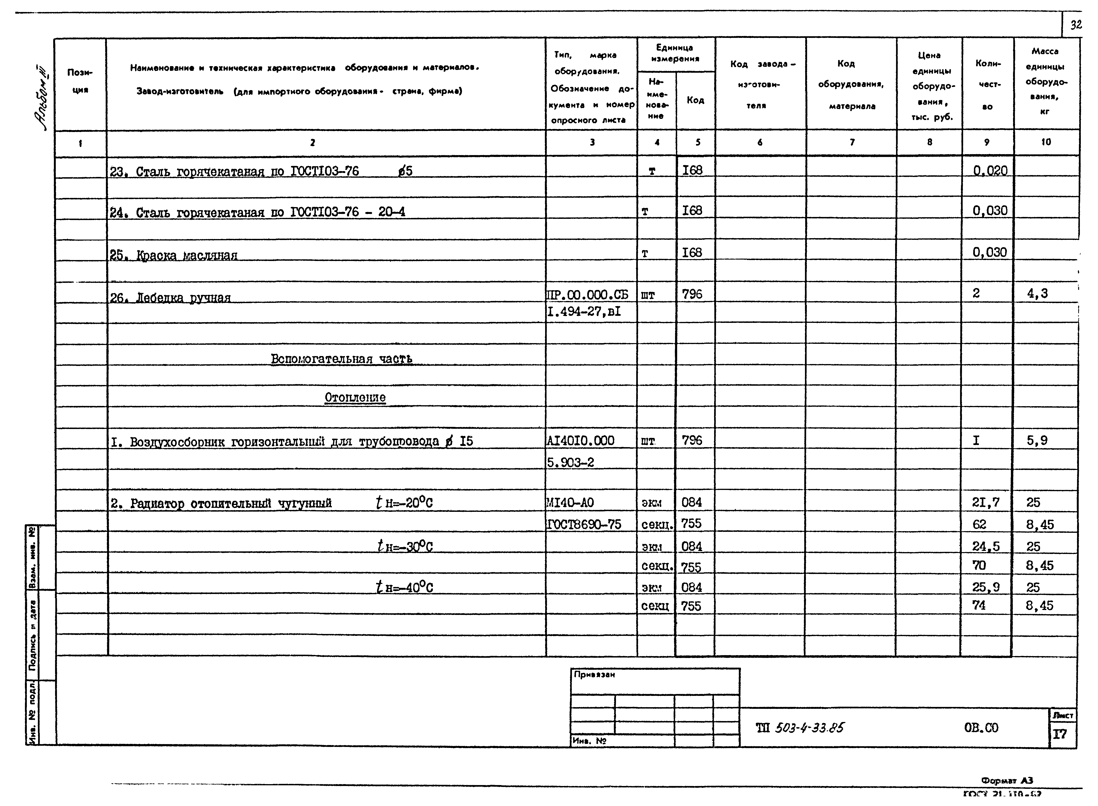 Типовой проект 503-4-33.85